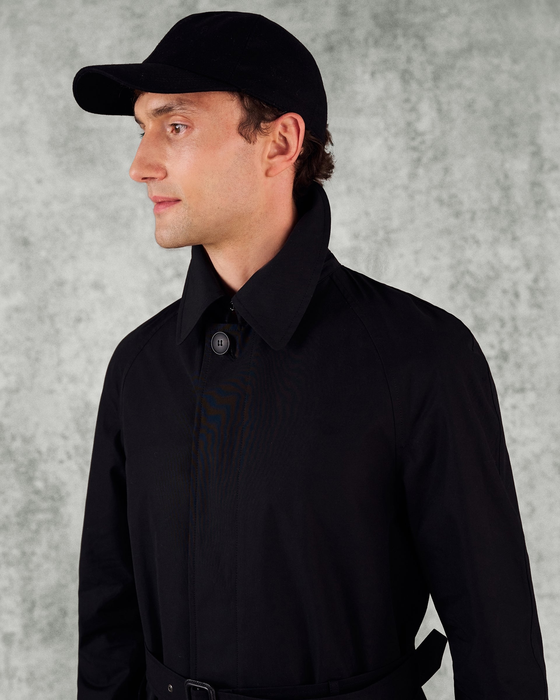 Sargent Cotton Belted Mac Black