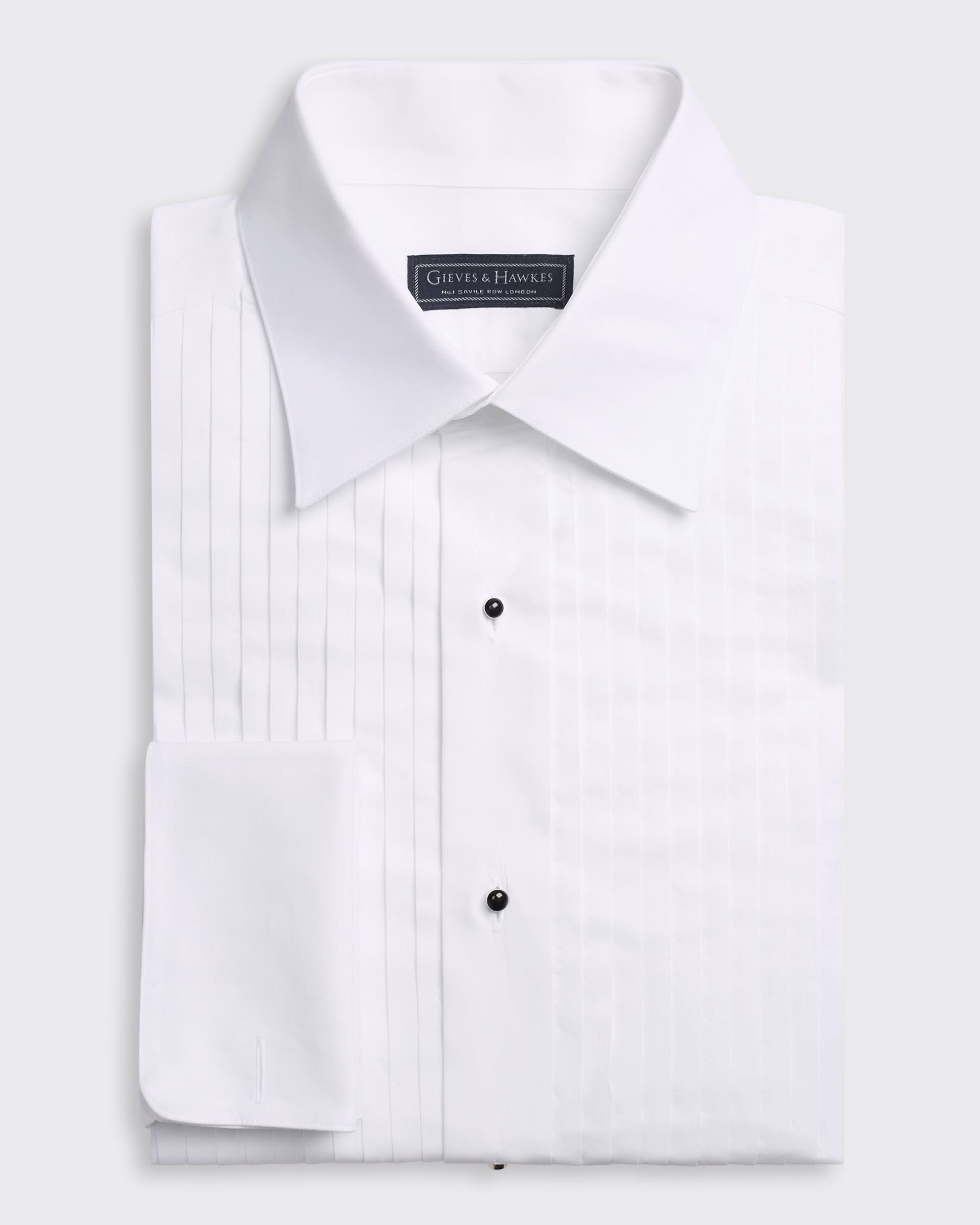 Bonham Pleated Evening Shirt White
