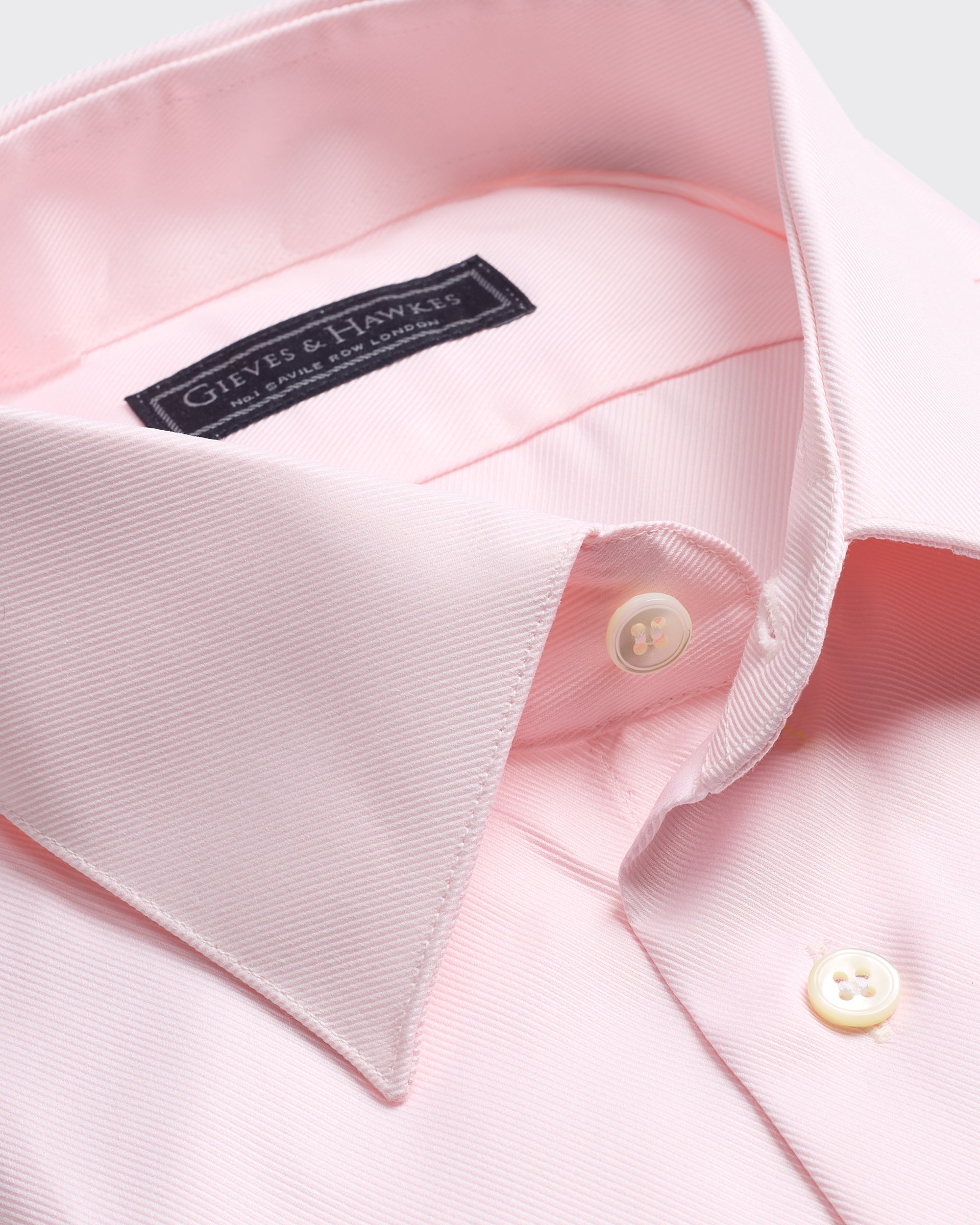 Leveson Cotton Twill Single Cuff Shirt Pink