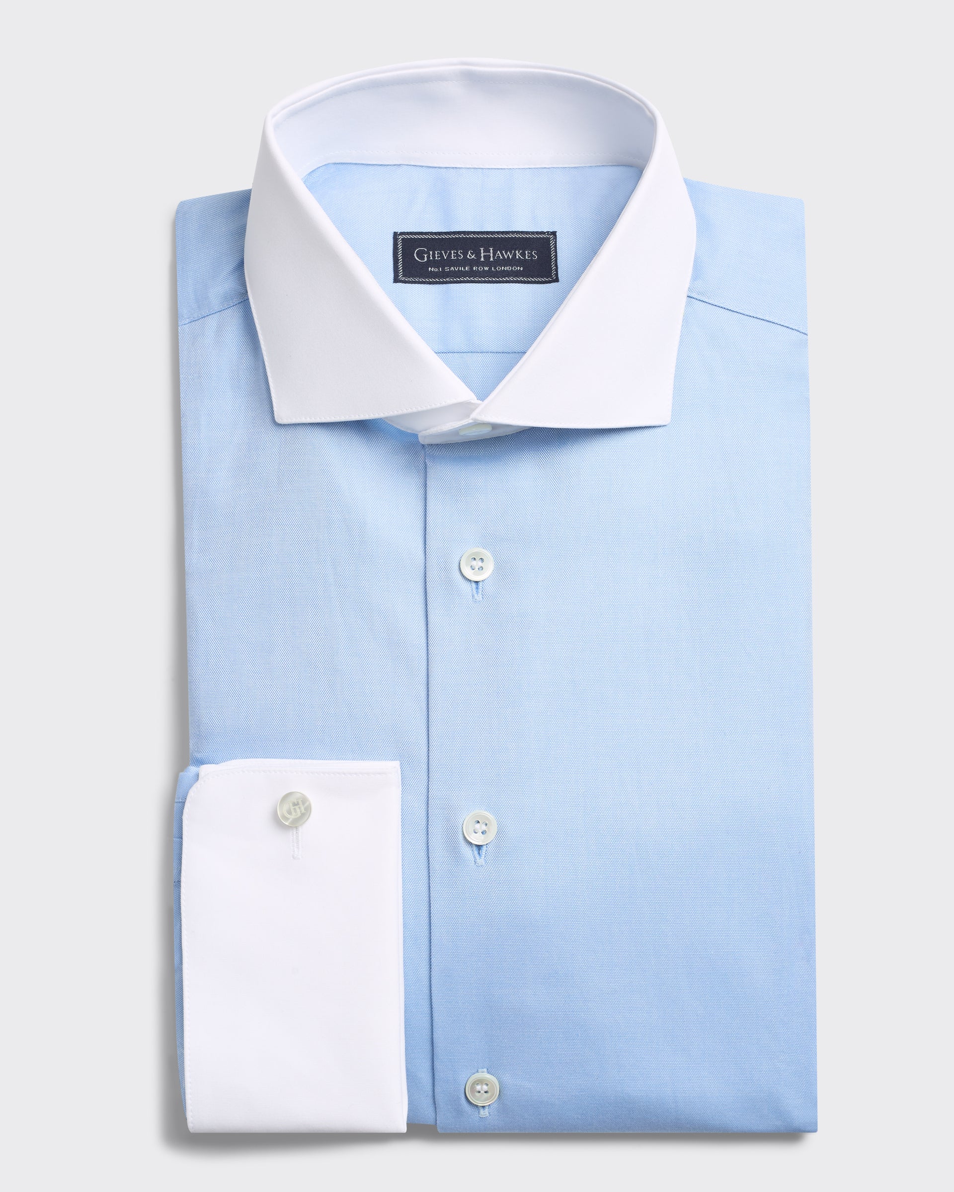 Warren Cotton Double Cuff Shirt Blue
