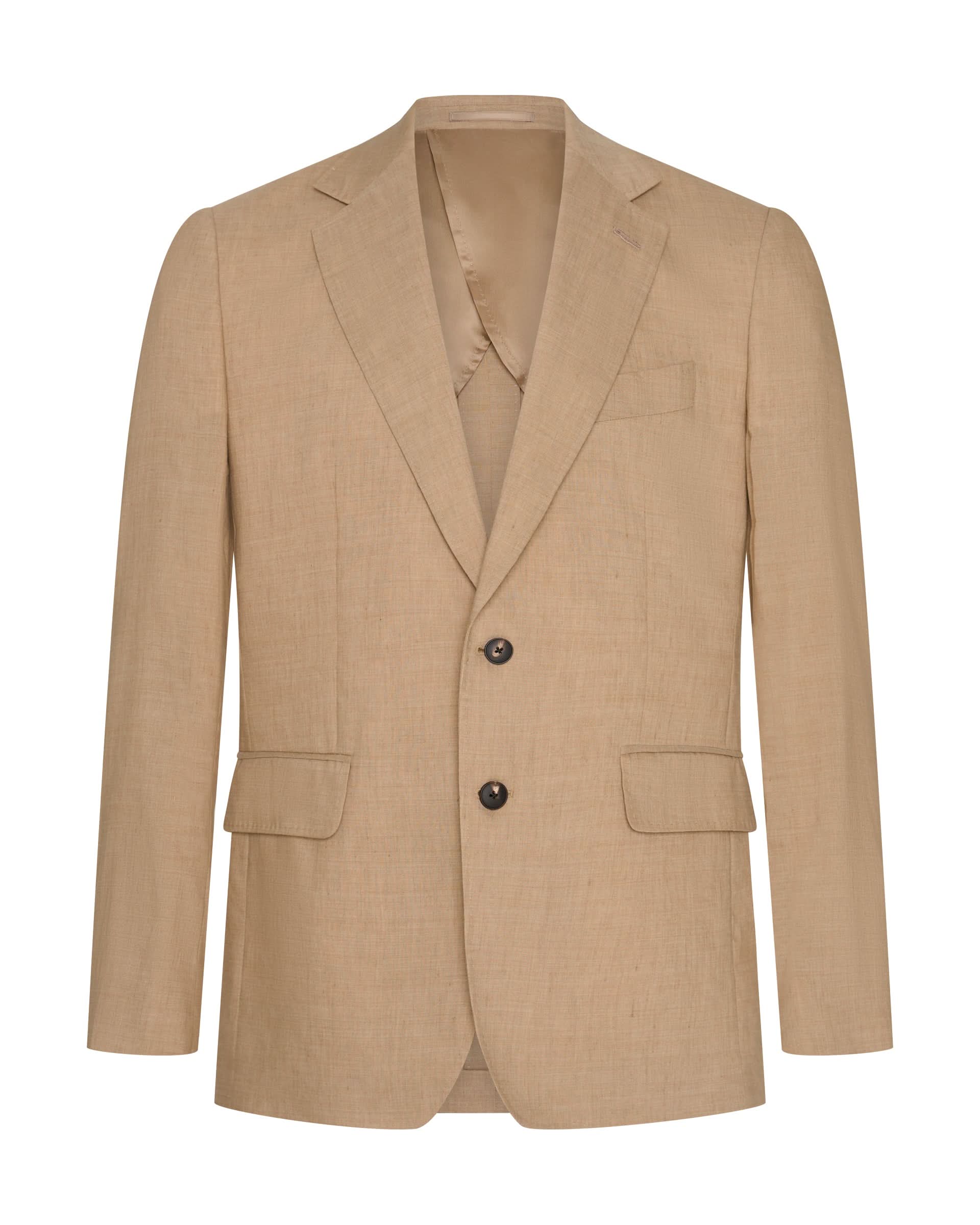 Speke Linen Virgin Wool Stretch Suit Jacket Tan
