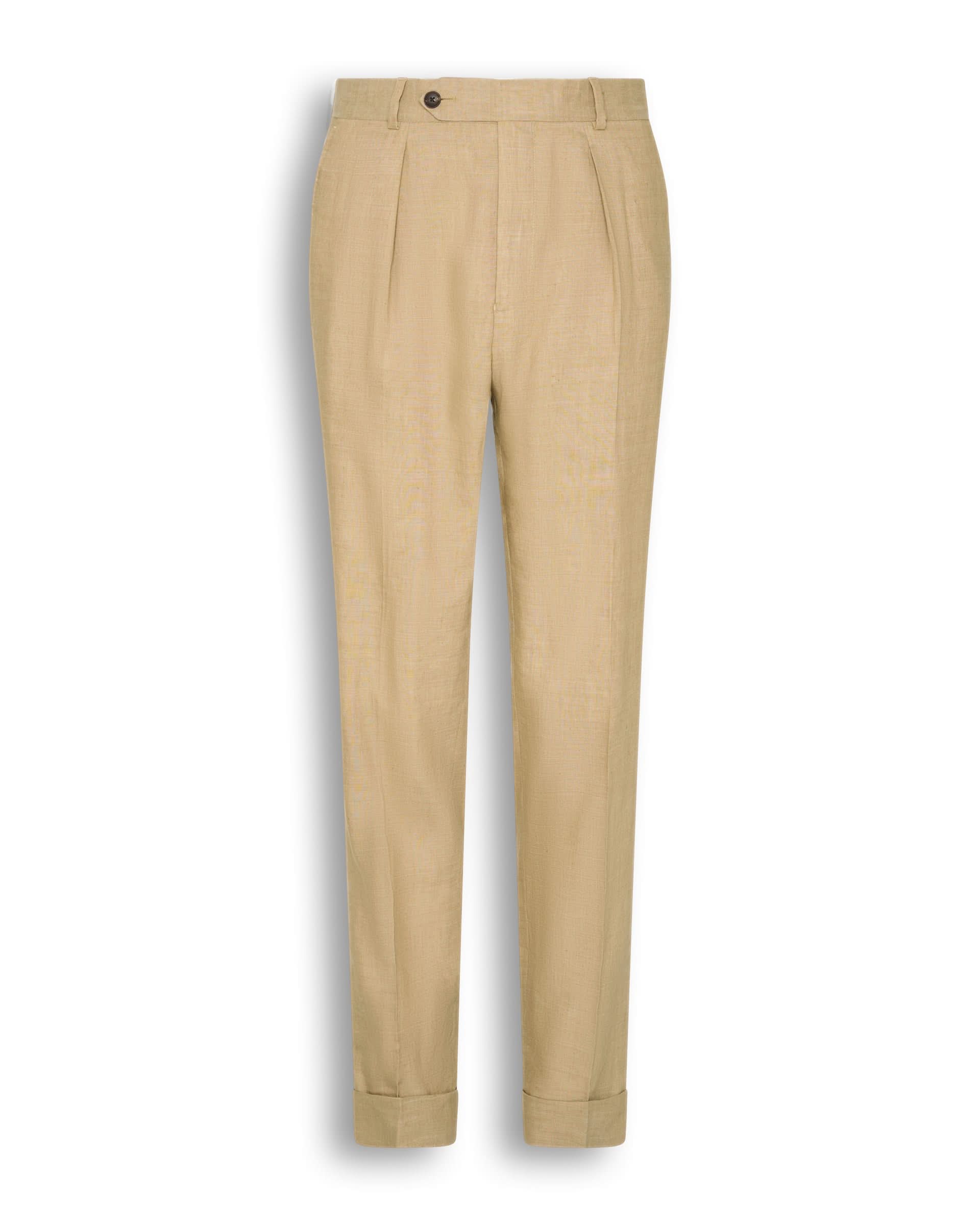 Speke Linen Virgin Wool Stretch Suit Trouser Tan