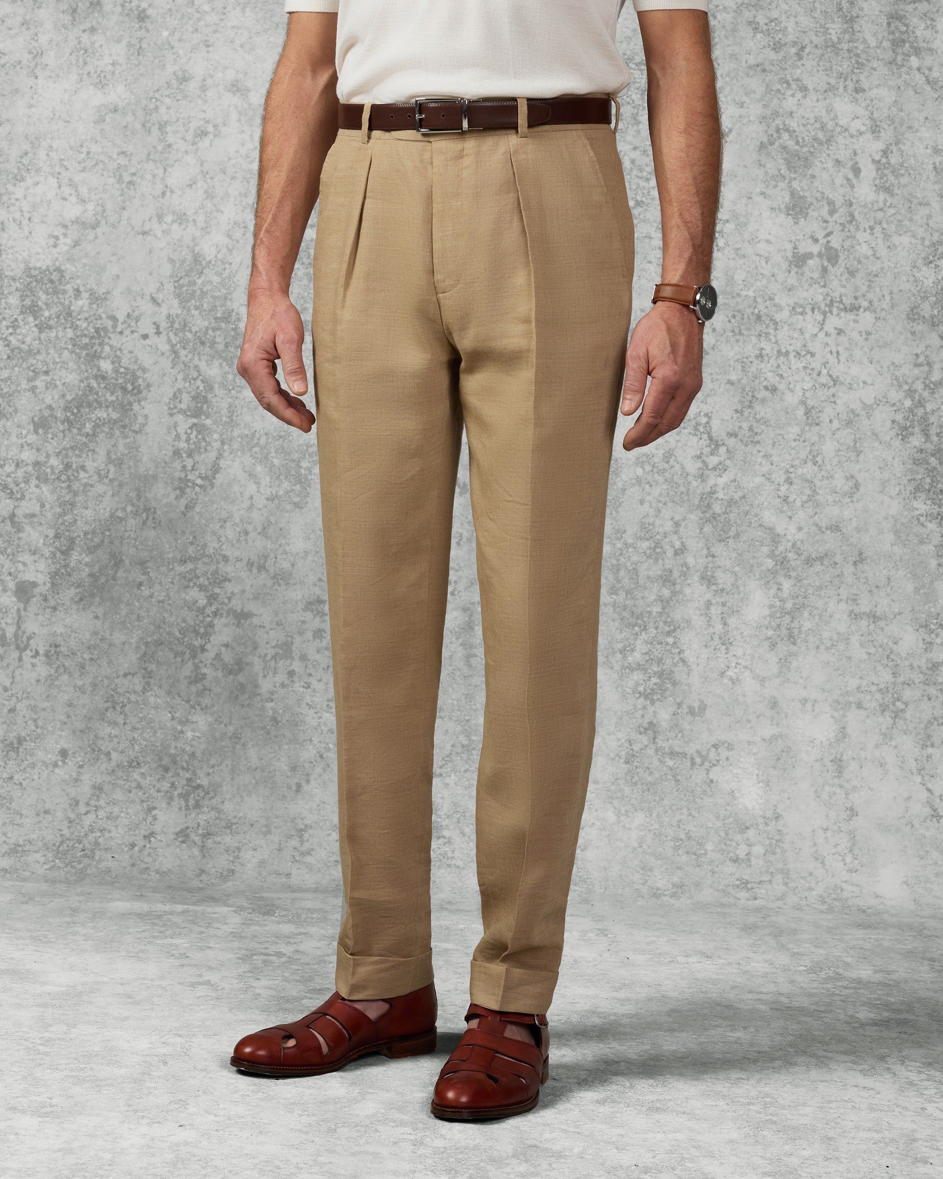 Speke Linen Virgin Wool Elastane Suit Tan