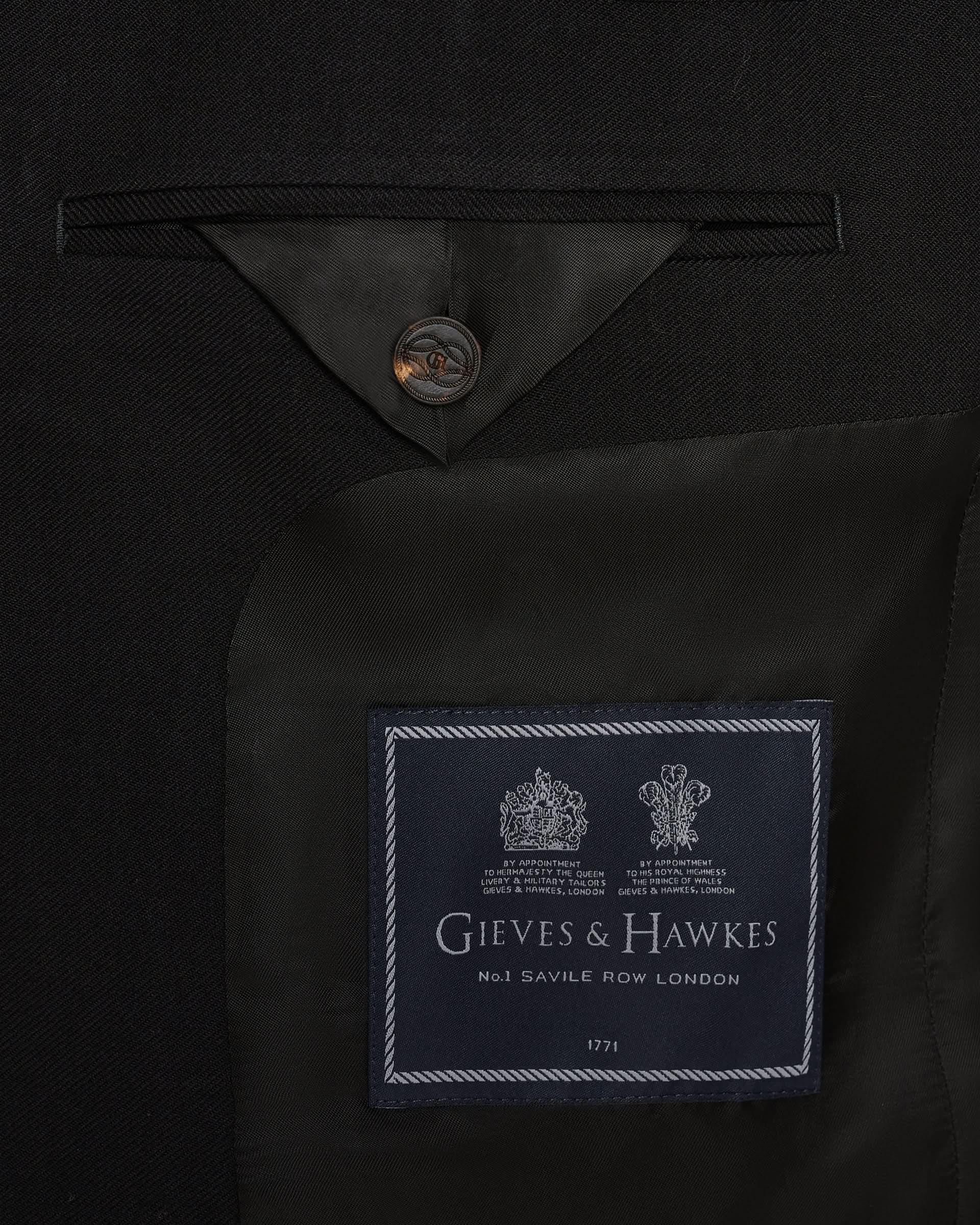 Stark Virgin Wool Twill Suit Jacket Black