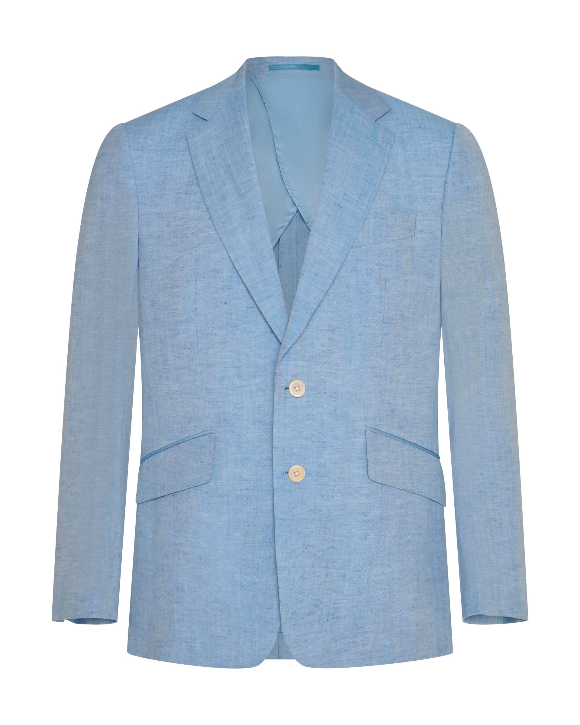Sullivan Wool & Linen Flecked Suit Jacket Light Blue