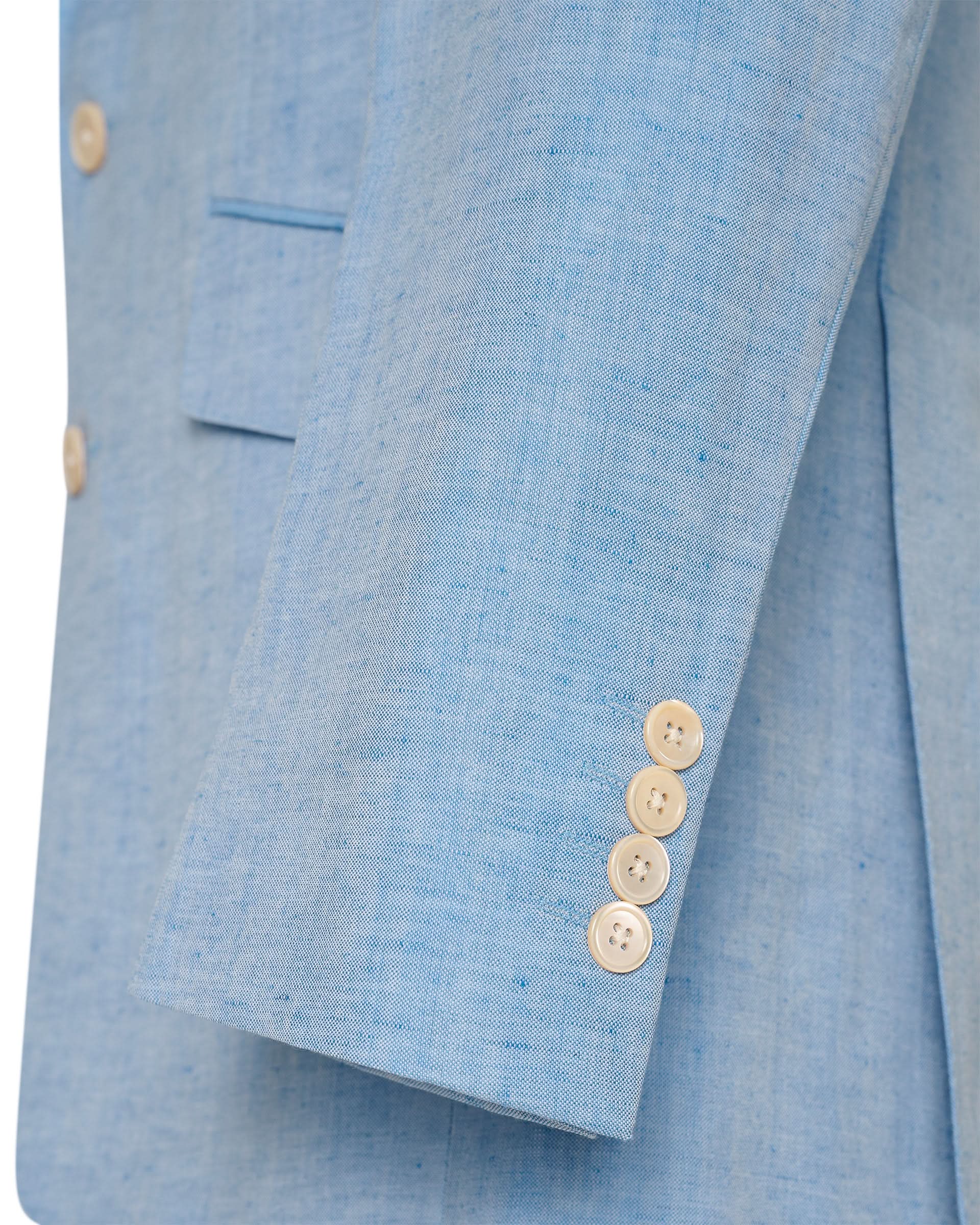 Sullivan Wool & Linen Flecked Suit Jacket Light Blue