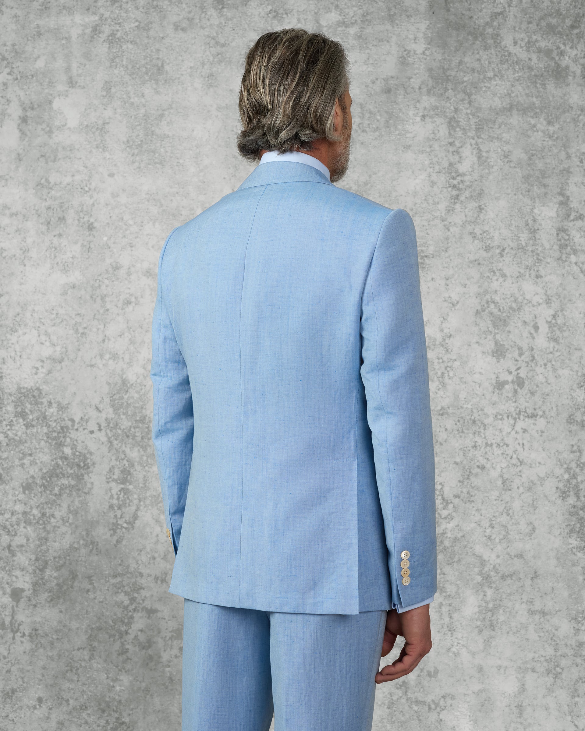 Sullivan Wool & Linen Flecked Suit Jacket Light Blue