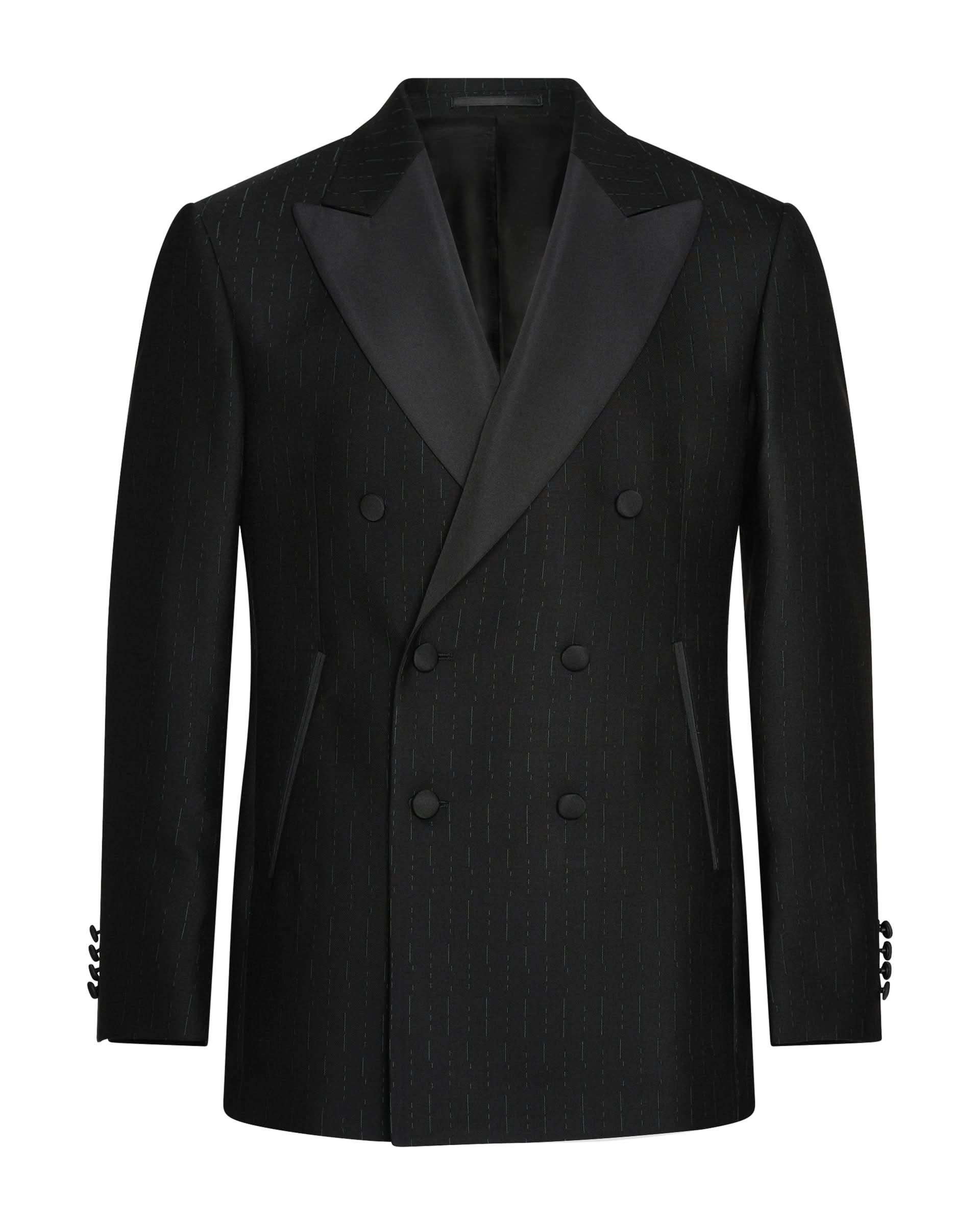 Symons Wool Morse Code Jacquard Dress Suit Black