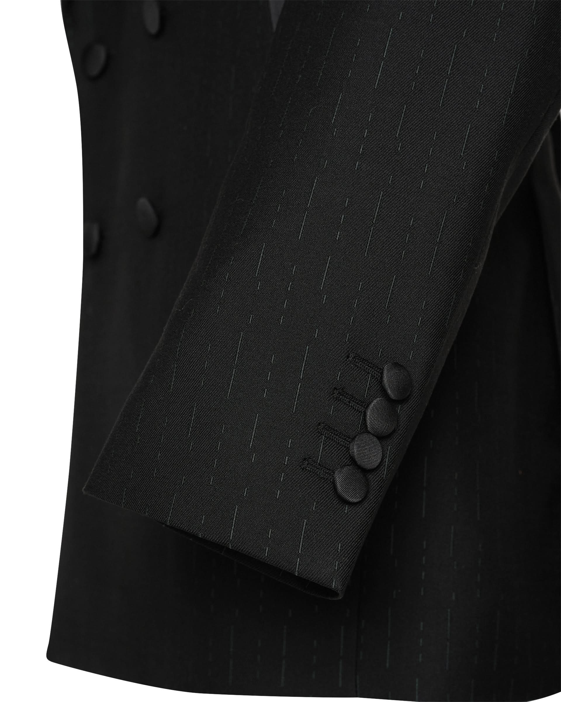 Symons Wool Morse Code Jacquard Dress Suit Black