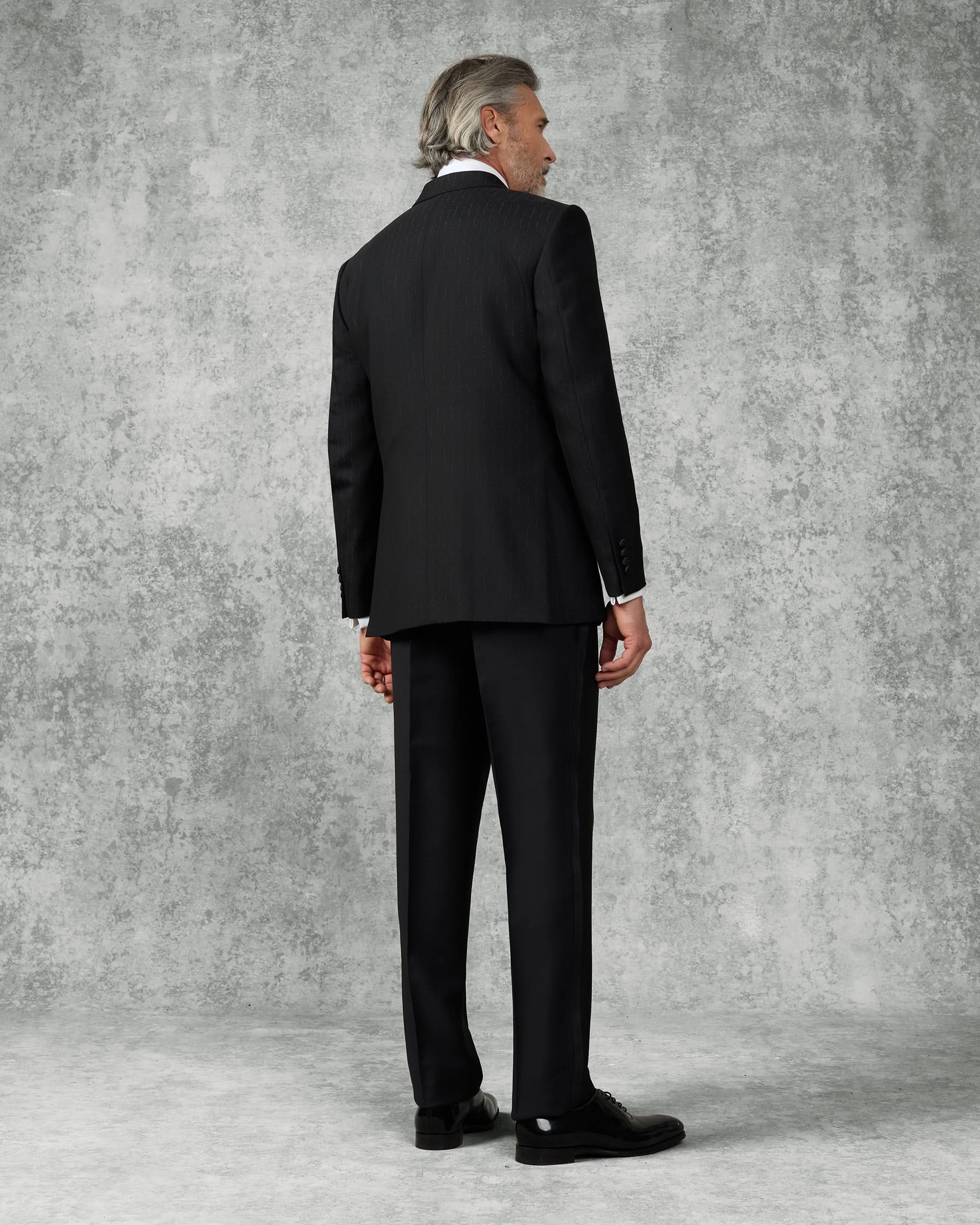 Symons Wool Morse Code Jacquard Dress Suit Black
