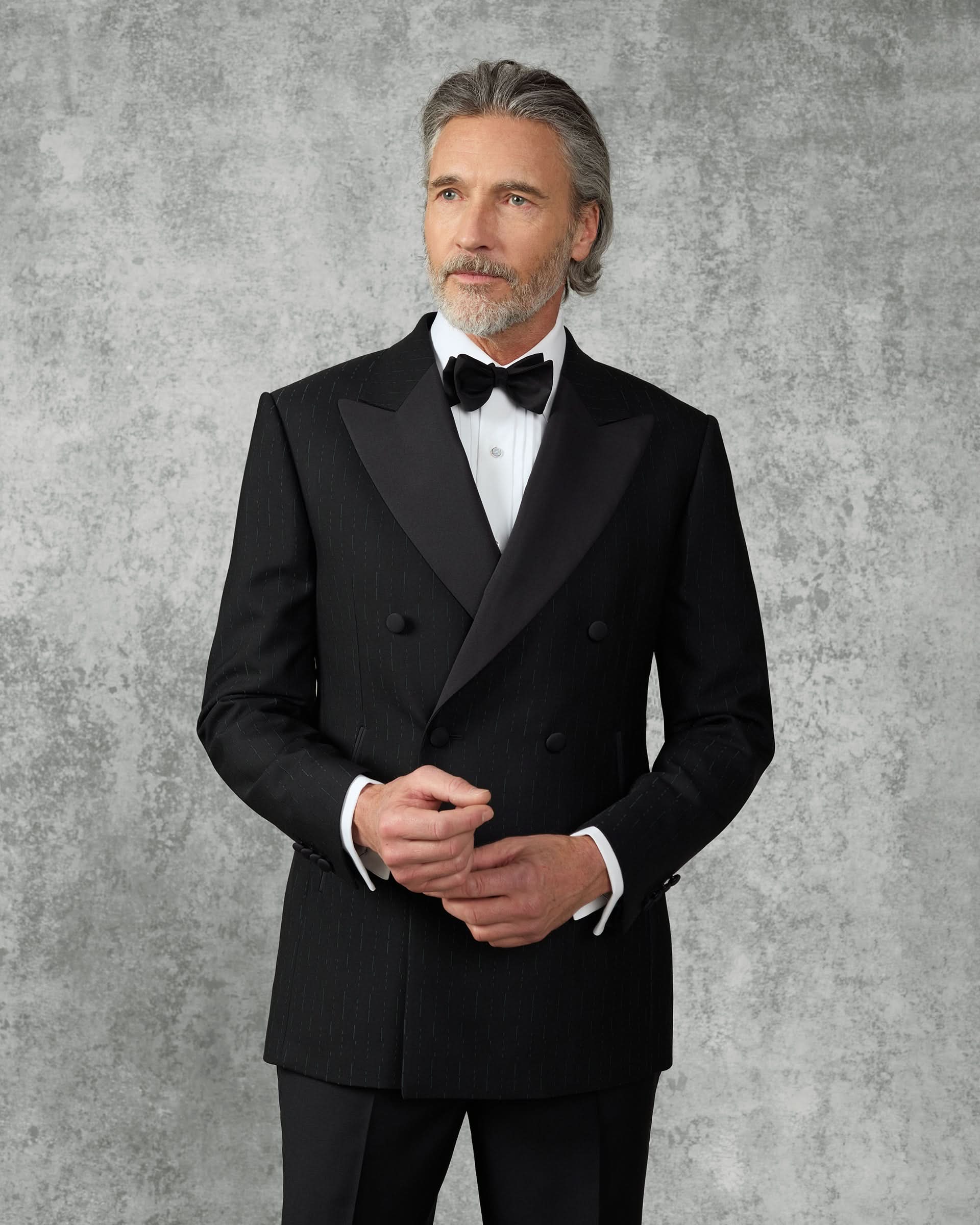 Symons Wool Morse Code Jacquard Dress Suit Black
