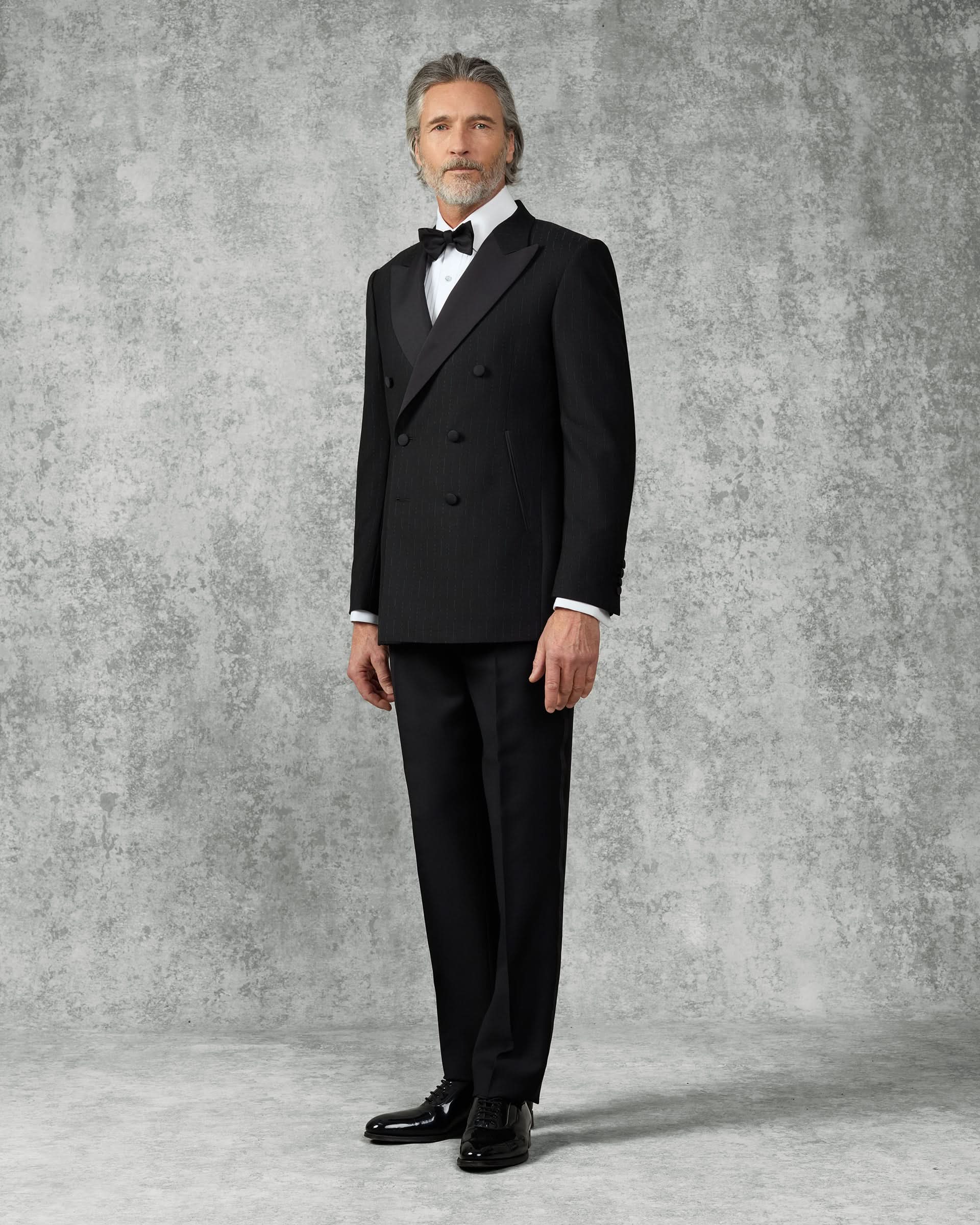 Symons Wool Morse Code Jacquard Dress Suit Black