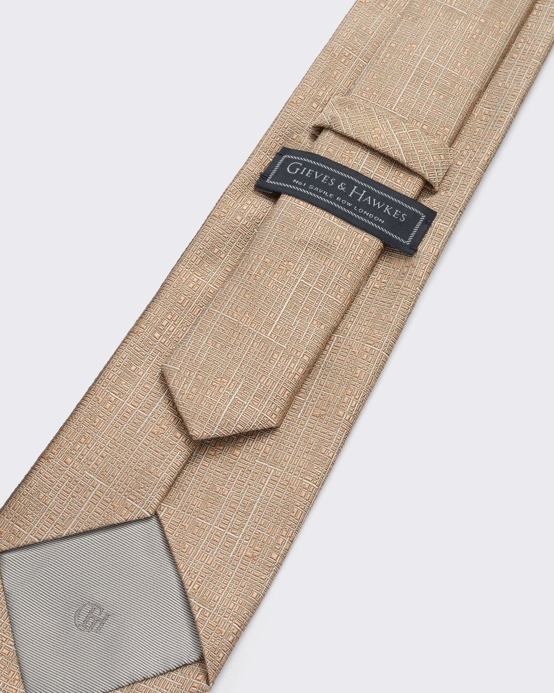 Carberry Crosshatch Silk Tie Champagne