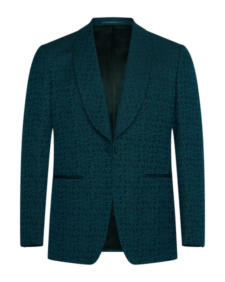 Vincent Wool & Linen Portsmouth Man Jacquard Dress Jacket Teal