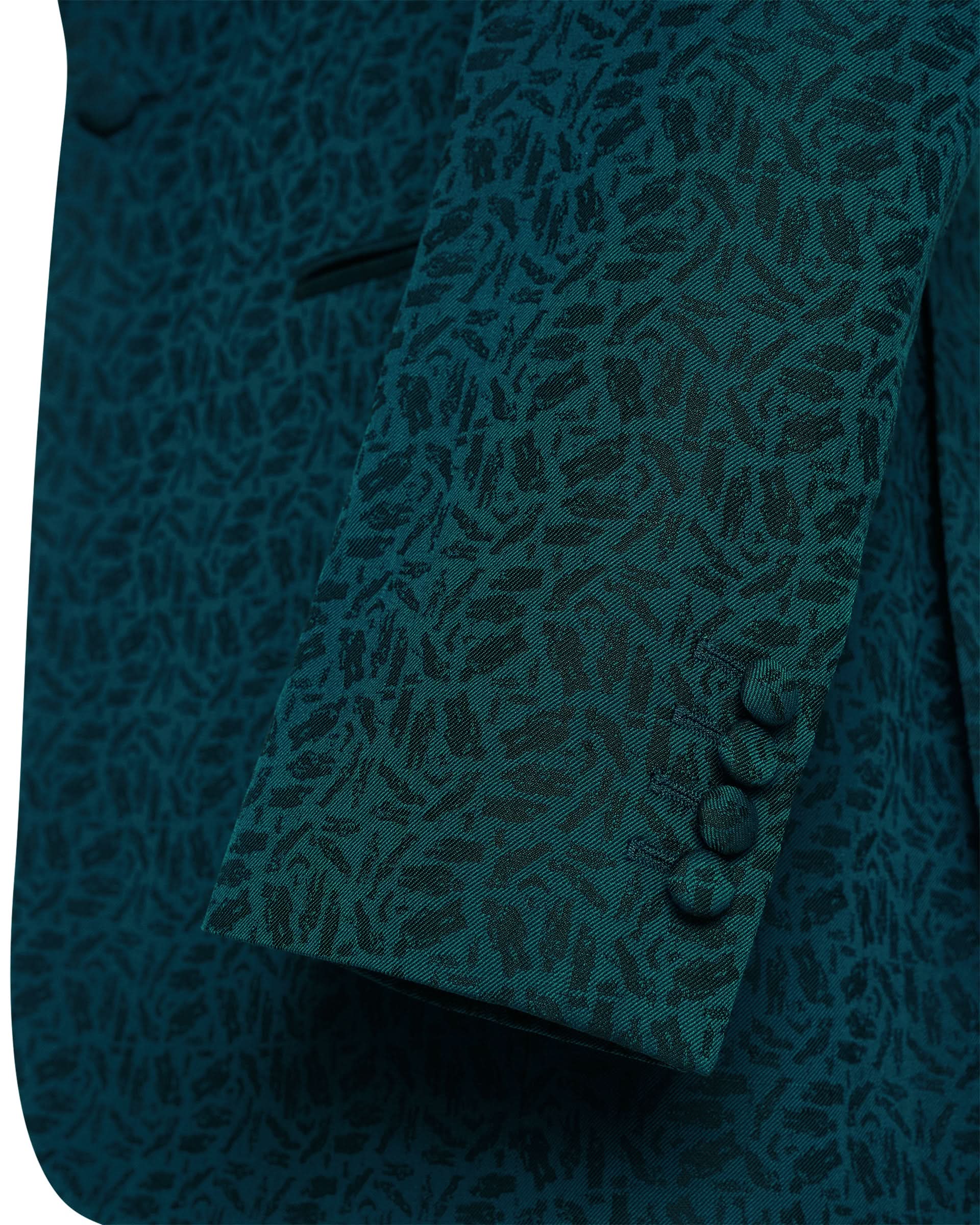 Vincent Wool & Linen Portsmouth Man Jacquard Dress Suit Teal