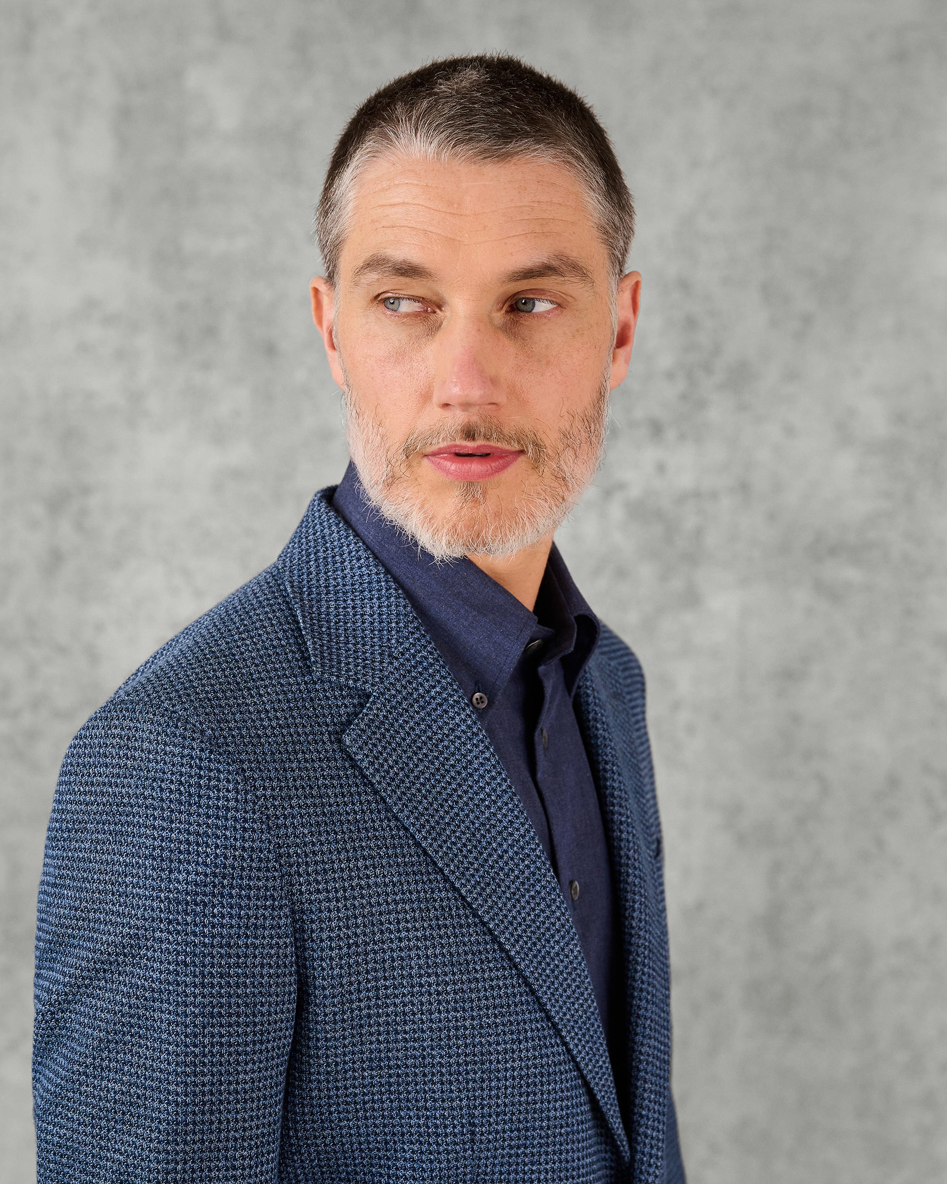 Wallis Cotton Jersey Check Blazer Blue