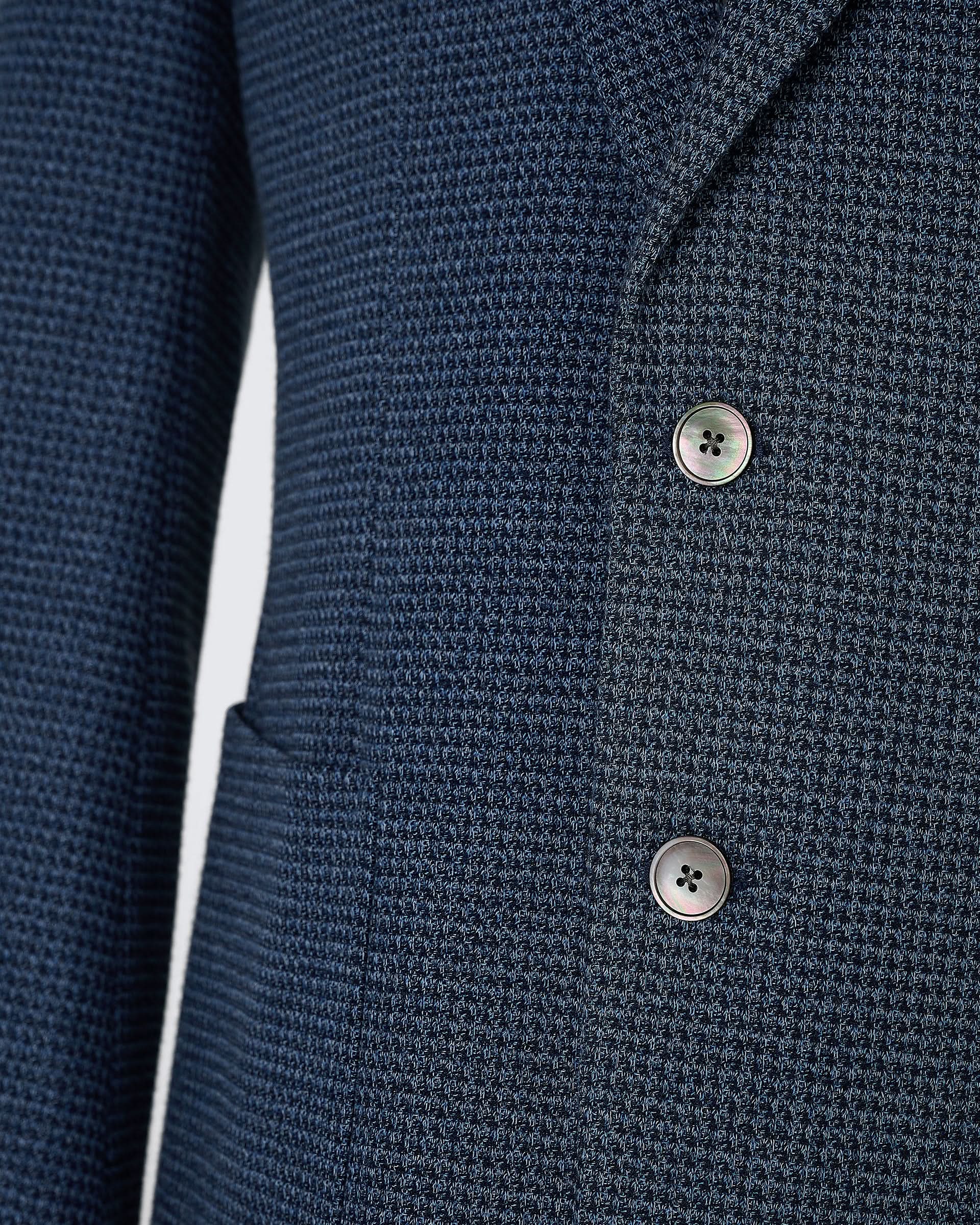 Wallis Cotton Jersey Check Blazer Blue