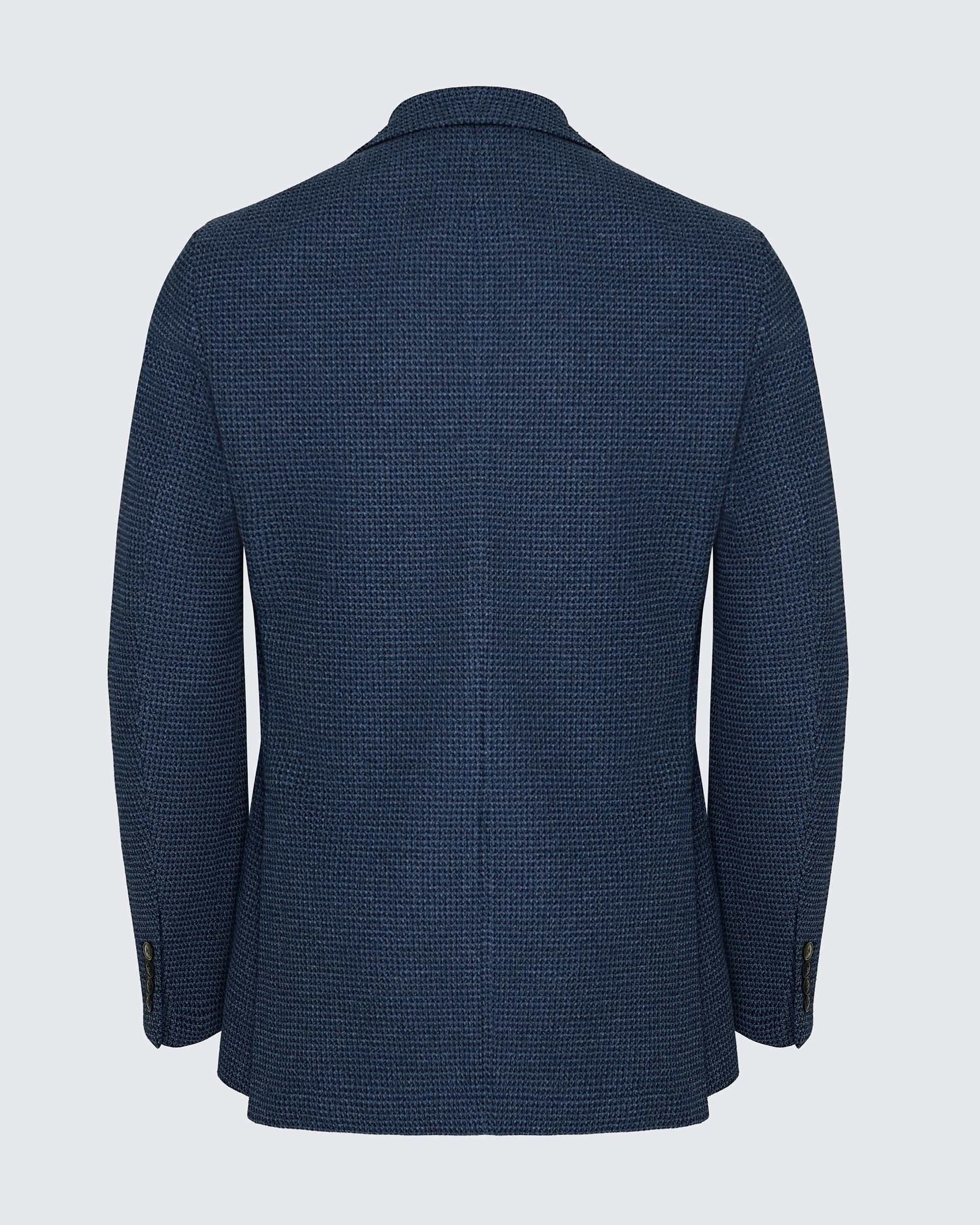 Wallis Cotton Jersey Check Blazer Blue