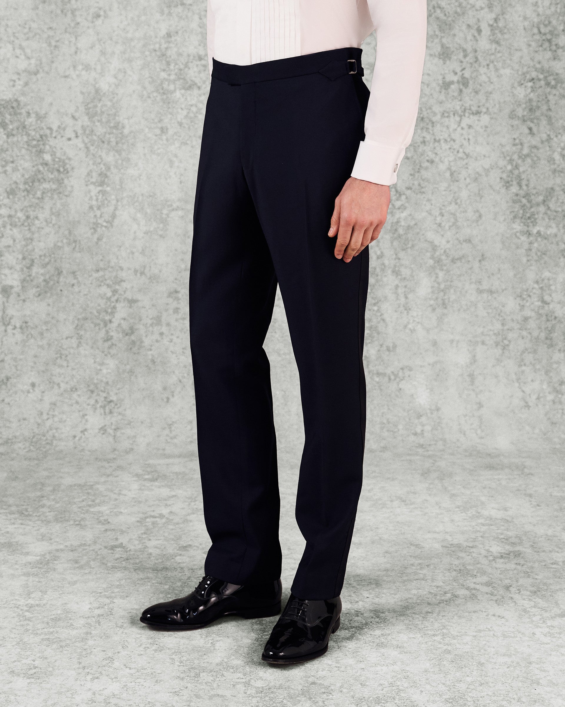 Weldon Wool Mohair Barathea Evening Trouser Navy