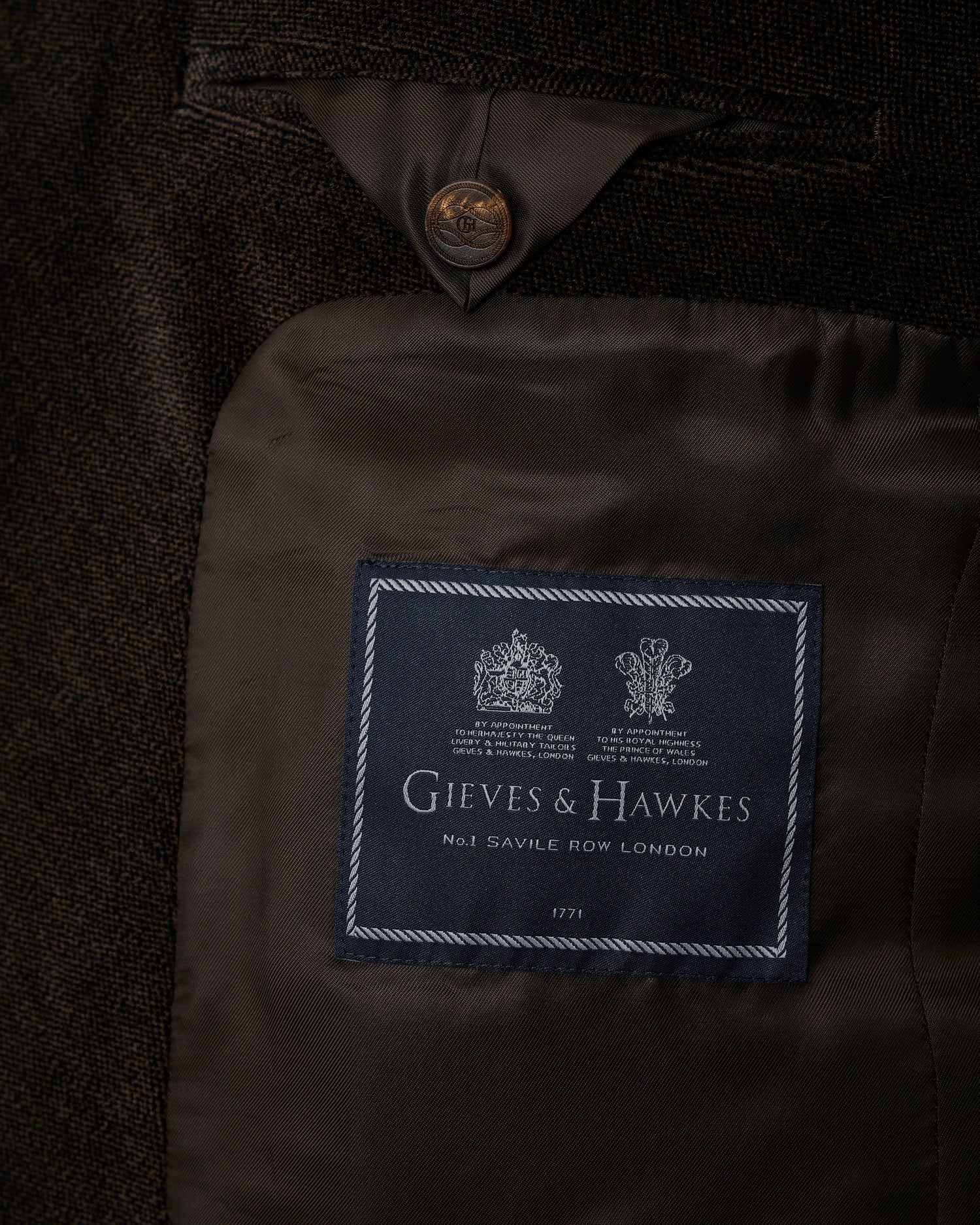 Williams Cotton Shawl Lapel Dress Jacket Dark Brown