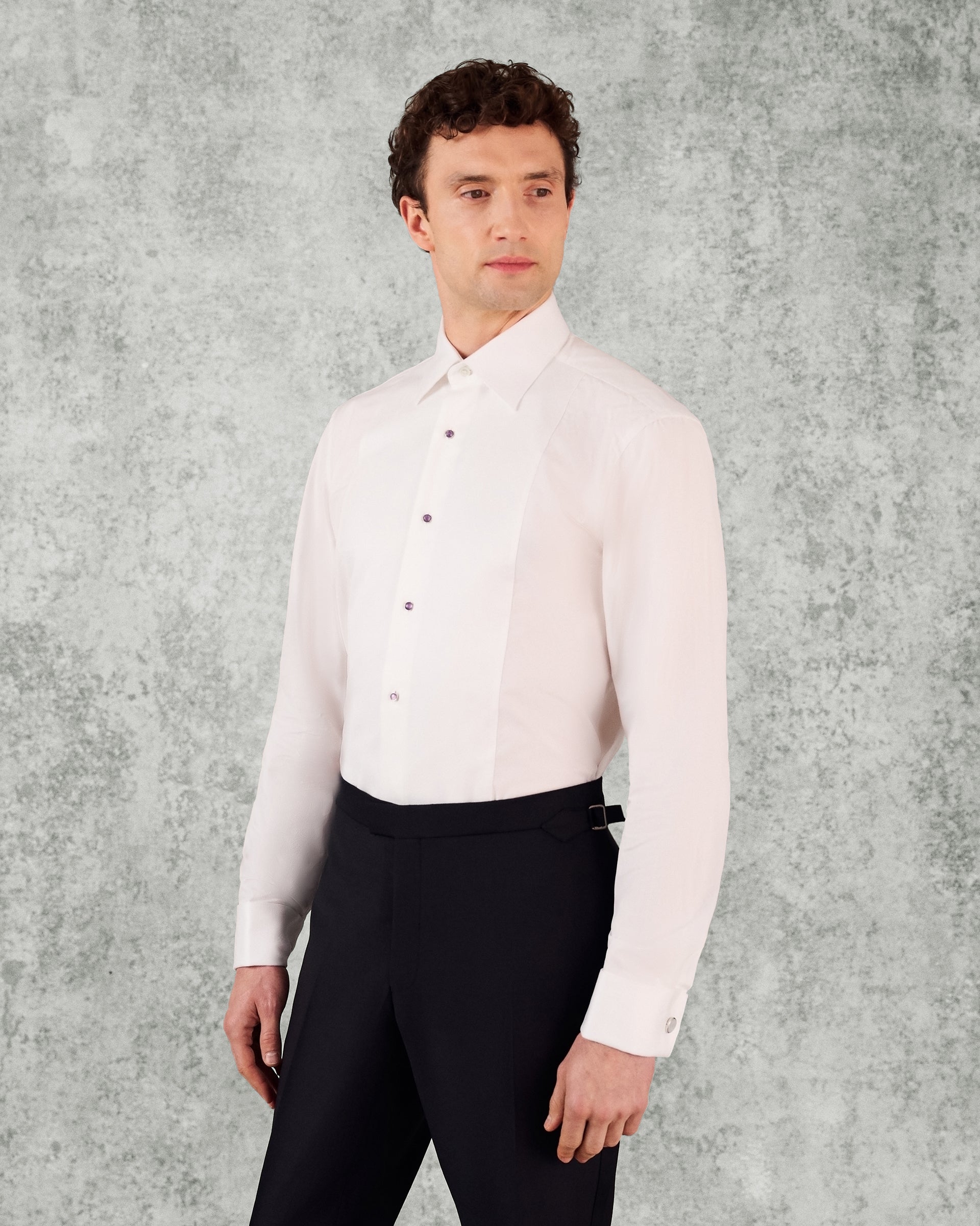 Wynn Cut Away Collar Double Cuff Shirt White