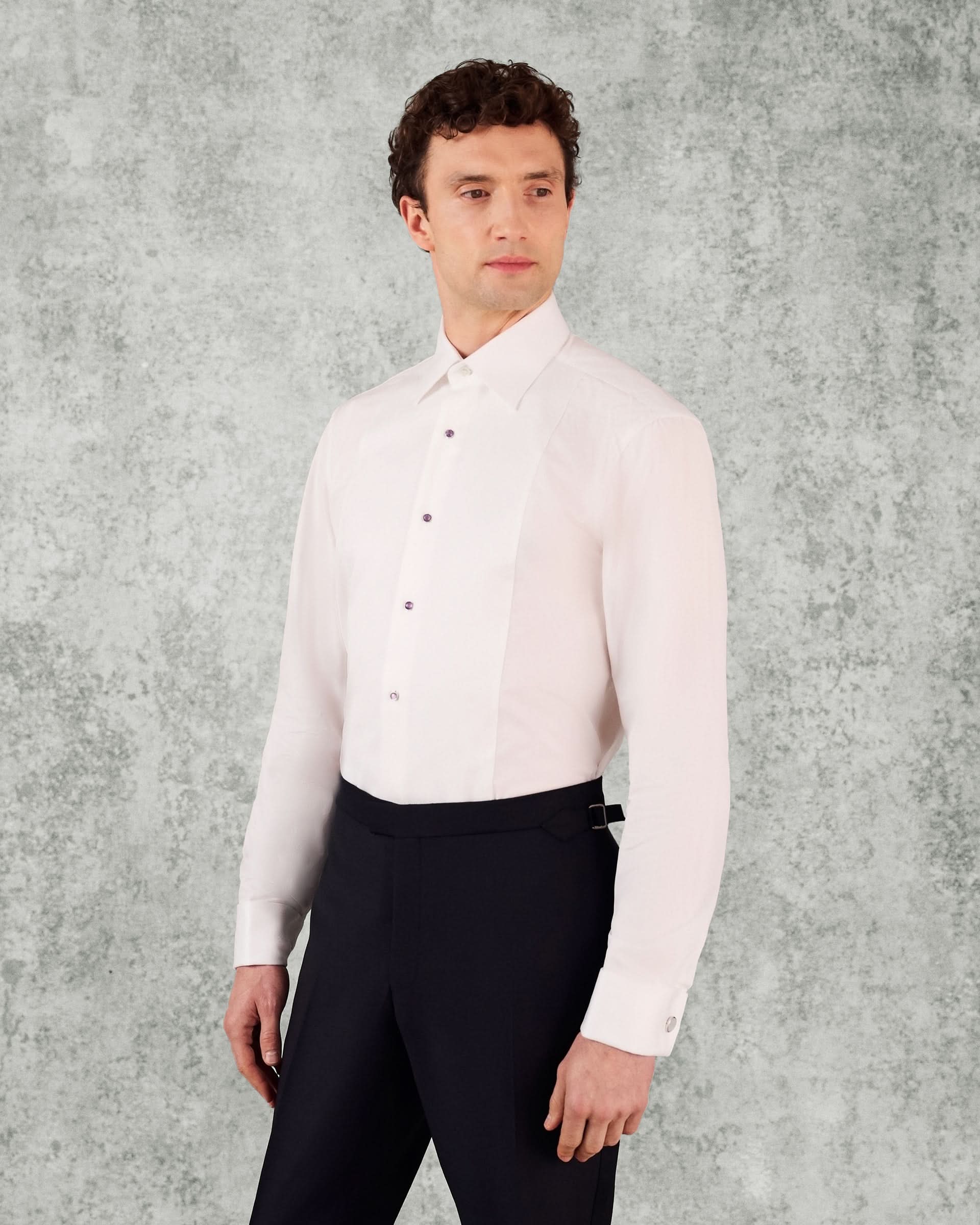 Wynn Cut Away Collar Double Cuff Shirt White