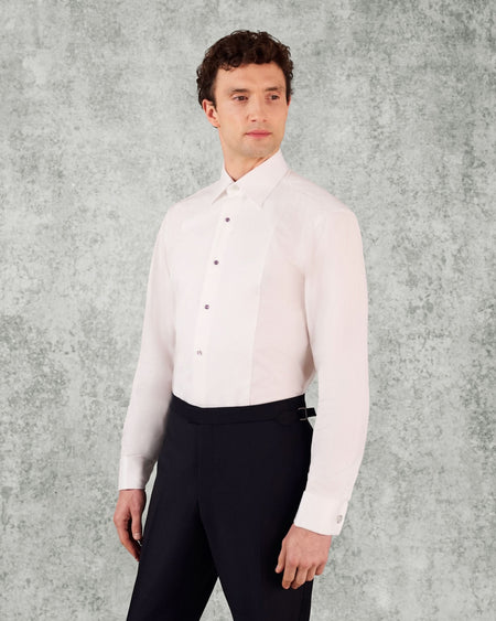 Wynn Cut Away Collar Double Cuff Shirt White