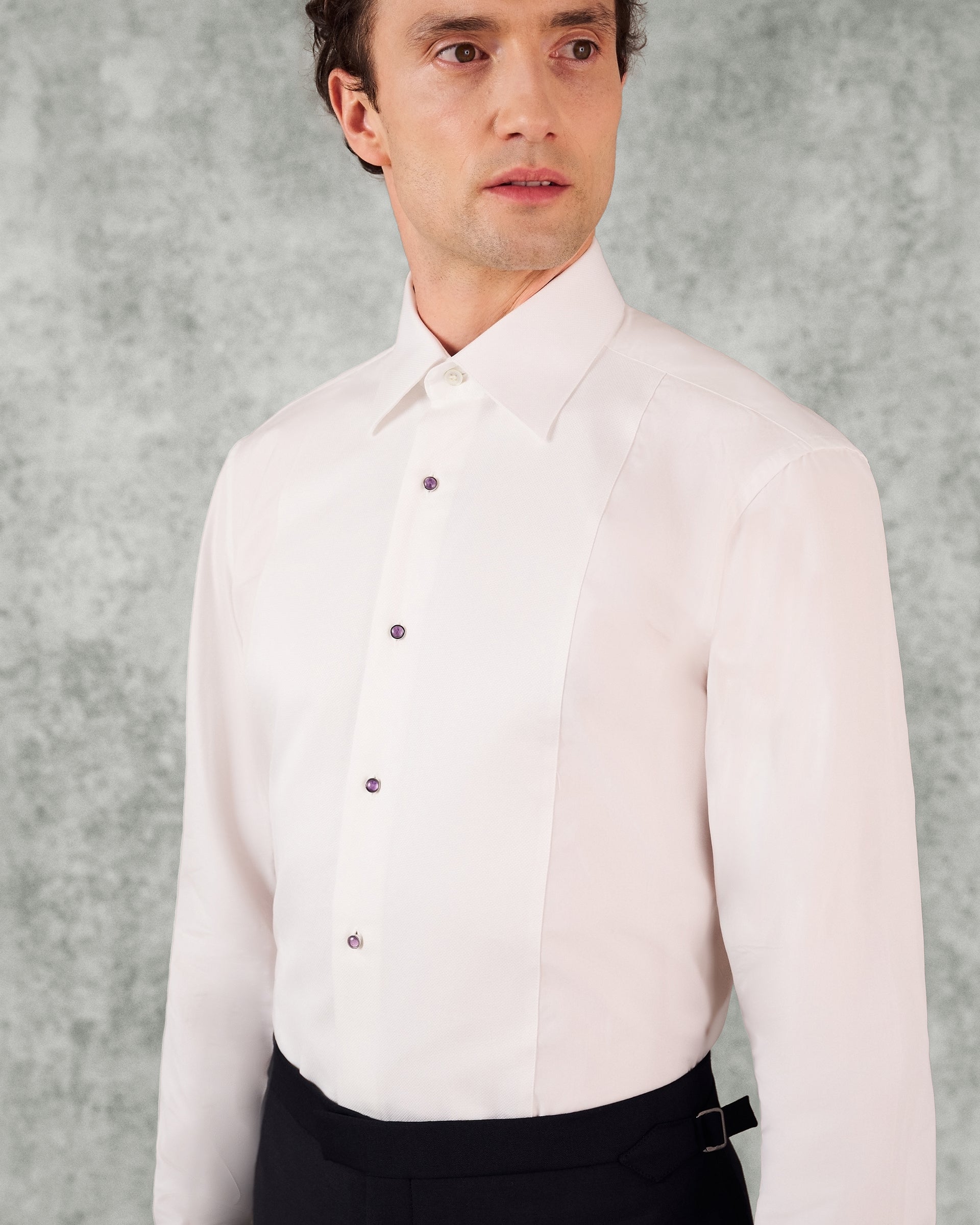 Wynn Cut Away Collar Double Cuff Shirt White