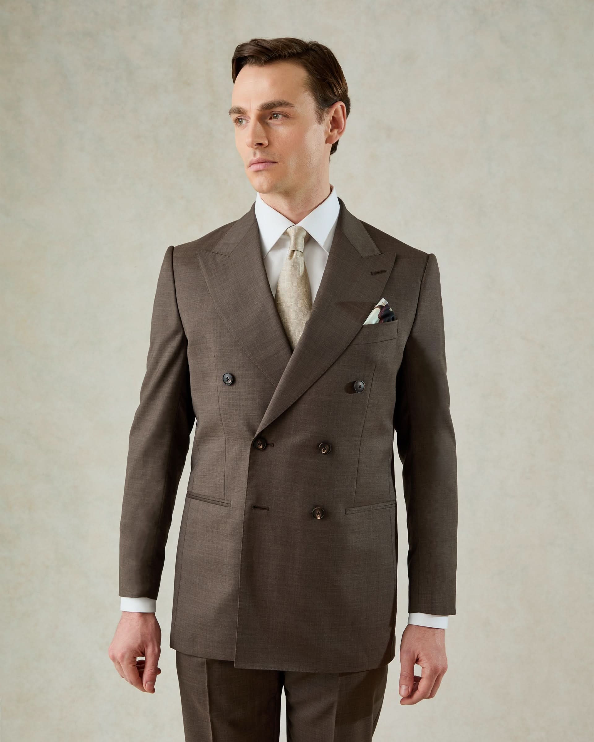 Burton Wool Cashmere Double Breasted Jacket Dark Brown