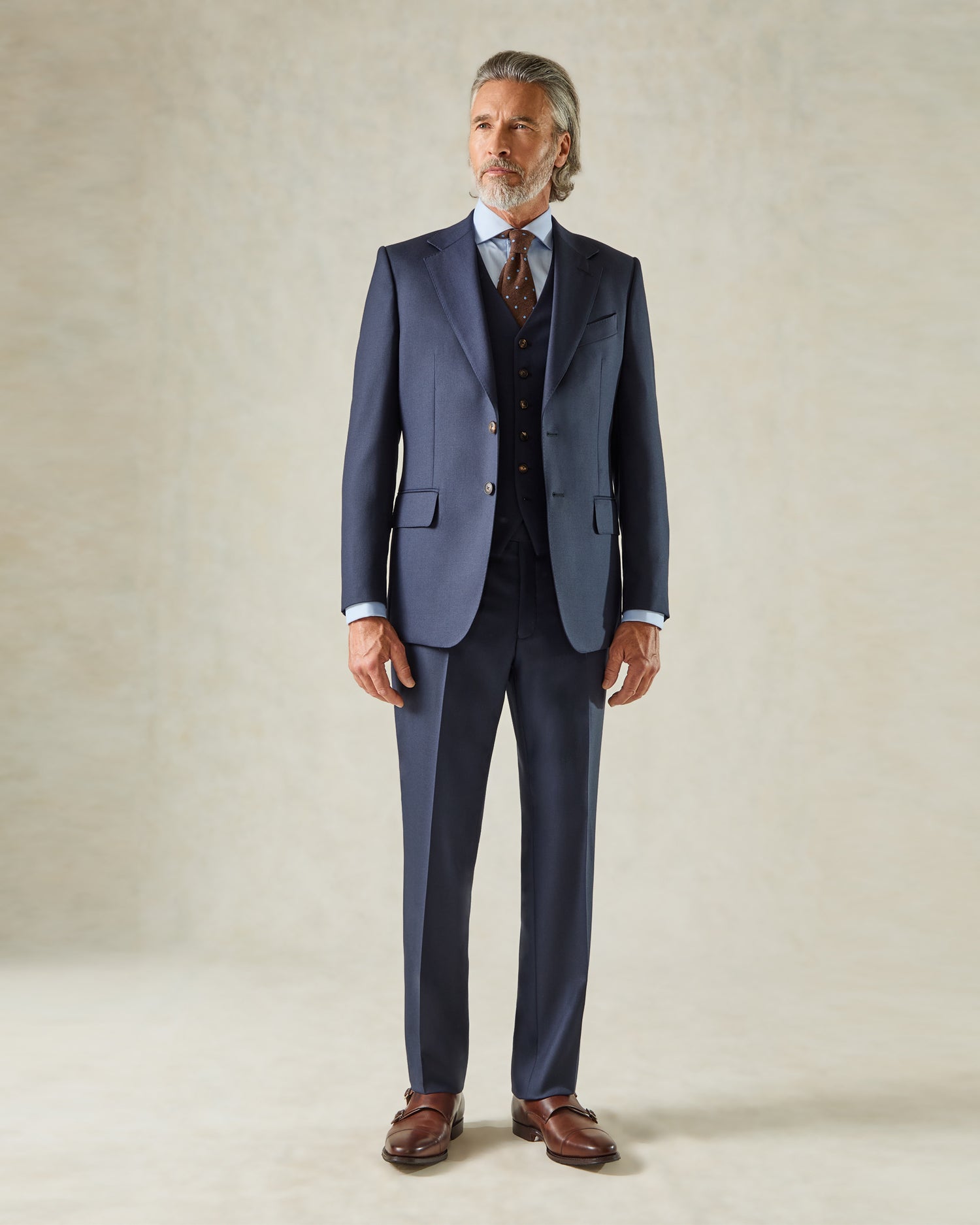 Doughty Wool Twill Suit Navy