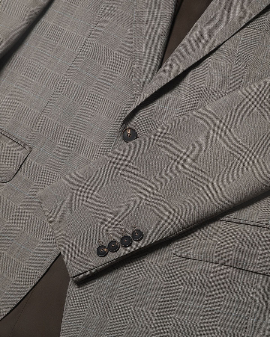 Stanmore Wool Neutral Check Suit Jacket
