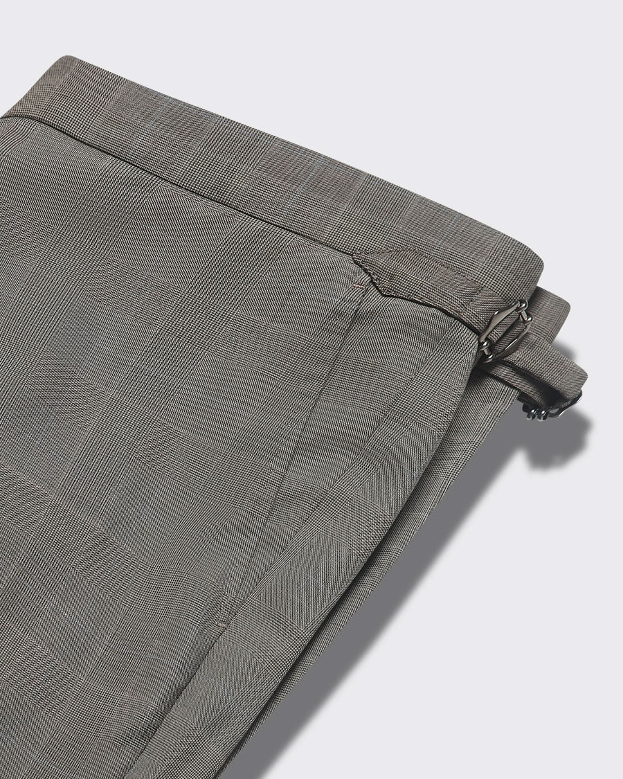 Stanmore Wool Neutral Check Suit Trousers