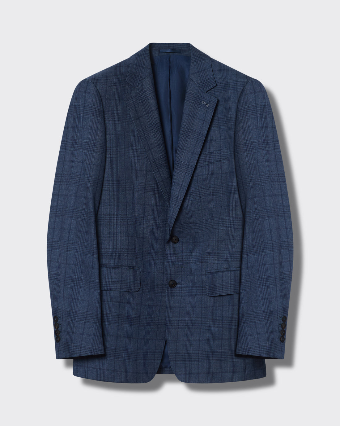 Inverness Wool Check Suit Jacket Light Blue