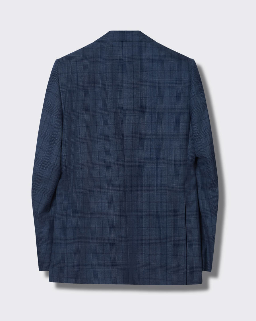 Inverness Wool Check Suit Jacket Light Blue