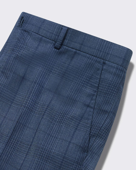 Inverness Wool Check Suit Trouser Light Blue