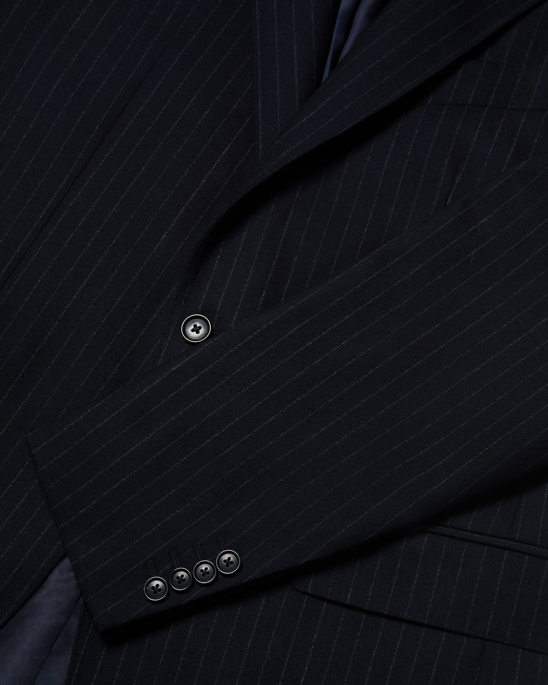 Harvey Pinstripe Wool Suit Jacket Navy