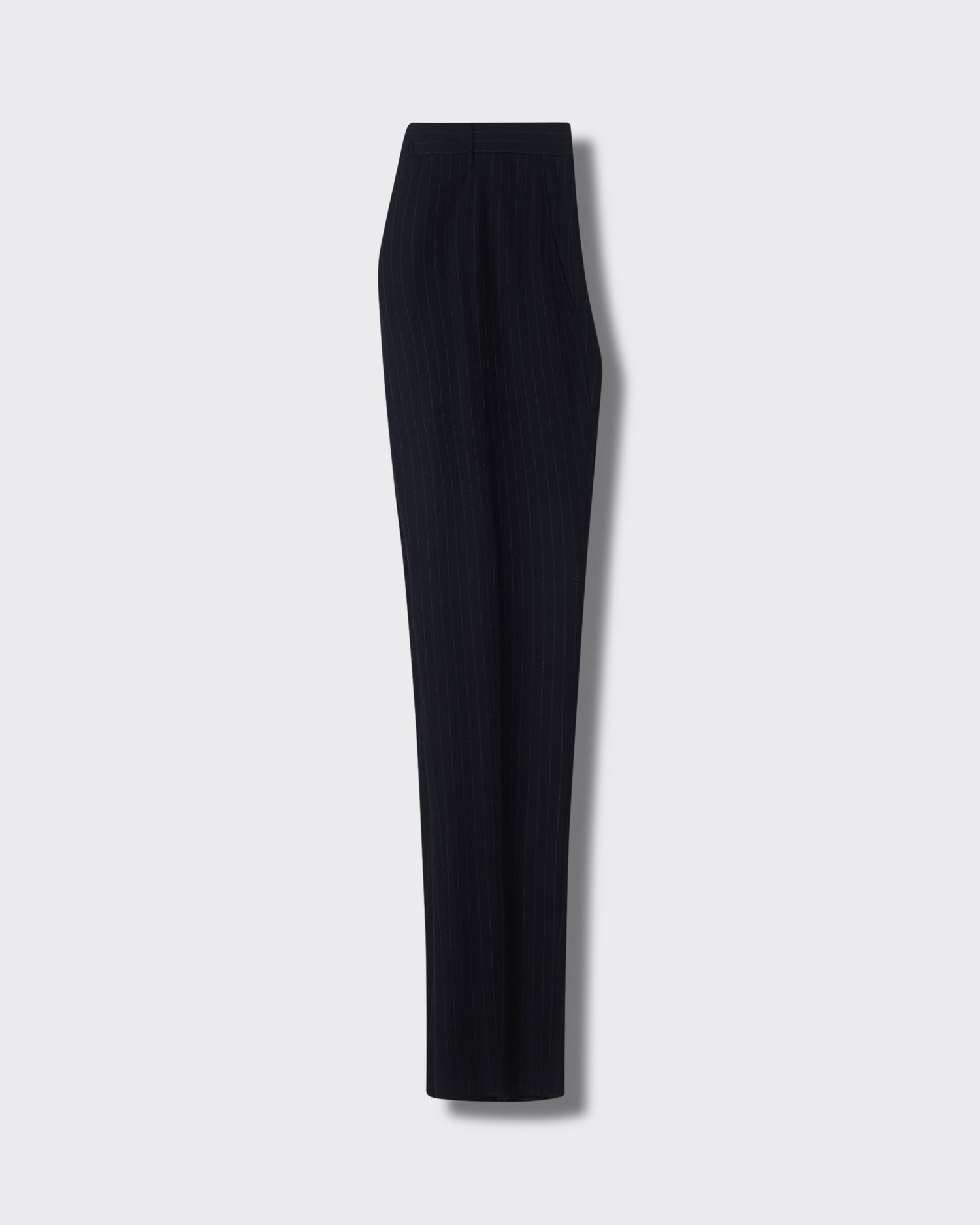 Harvey Pinstripe Wool Suit Trousers Navy