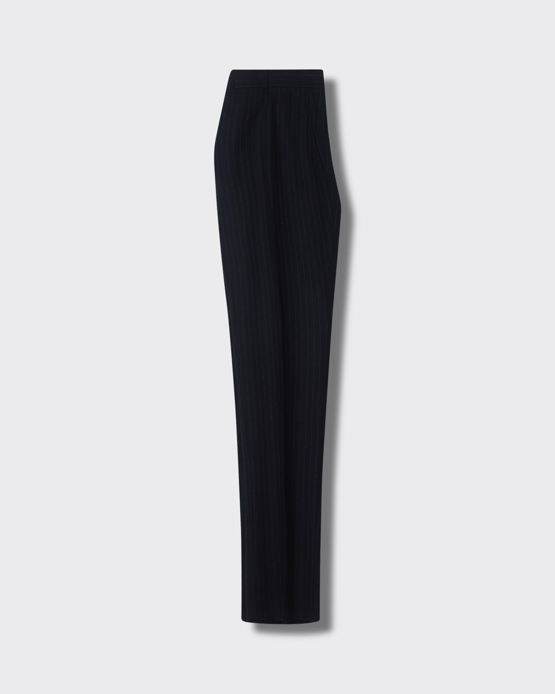 Harvey Pinstripe Wool Suit Trousers Navy
