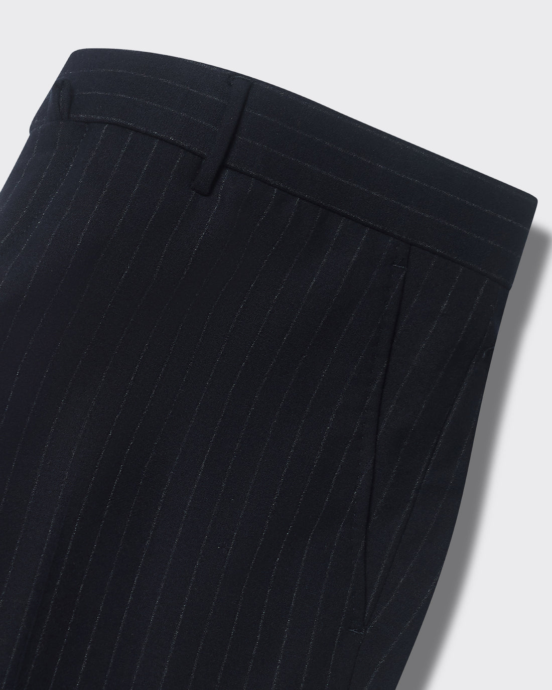 Harvey Pinstripe Wool Suit Trousers Navy