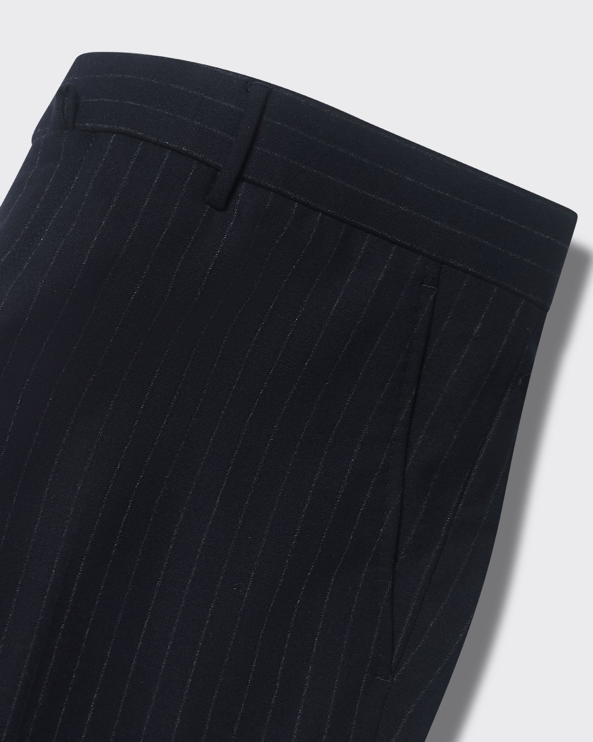 Harvey Pinstripe Wool Suit Trousers Navy