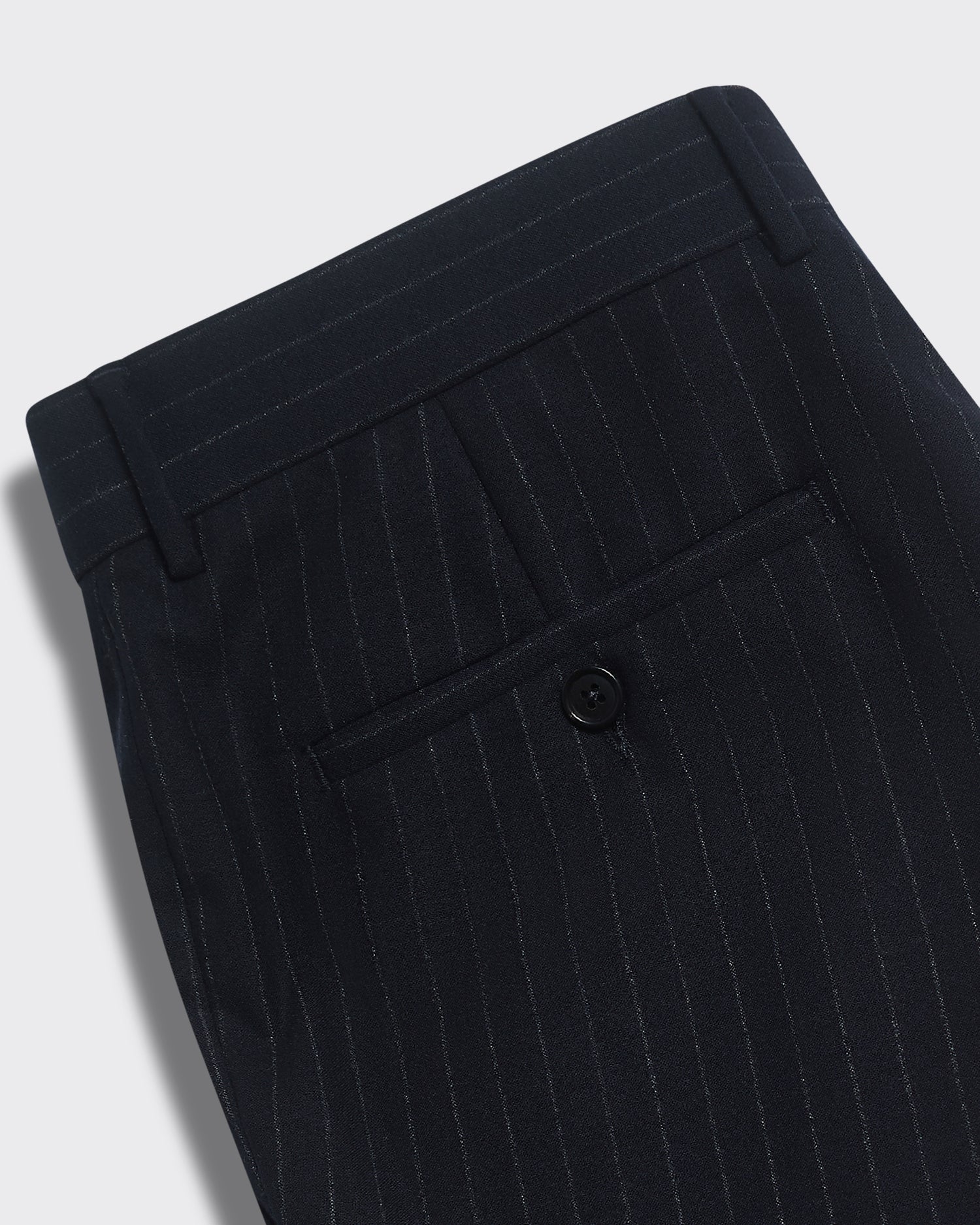 Harvey Pinstripe Wool Suit Trousers Navy