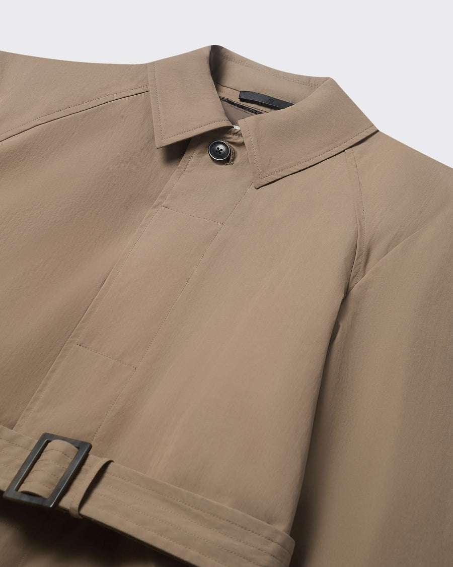 Hemery Long Trench Raglan Coat Khaki