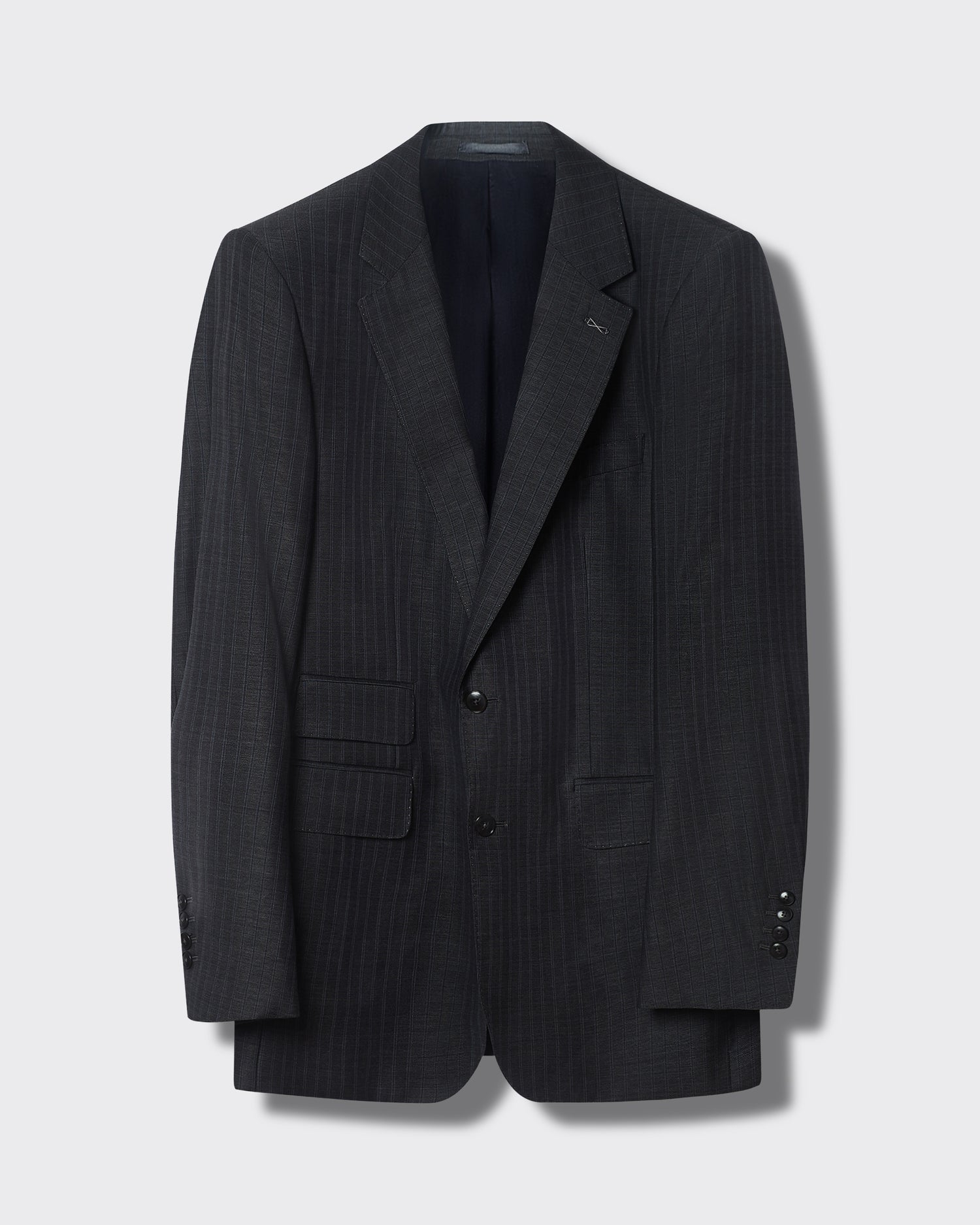 Trent Pinstripe Wool 2 piece Suit Charcoal