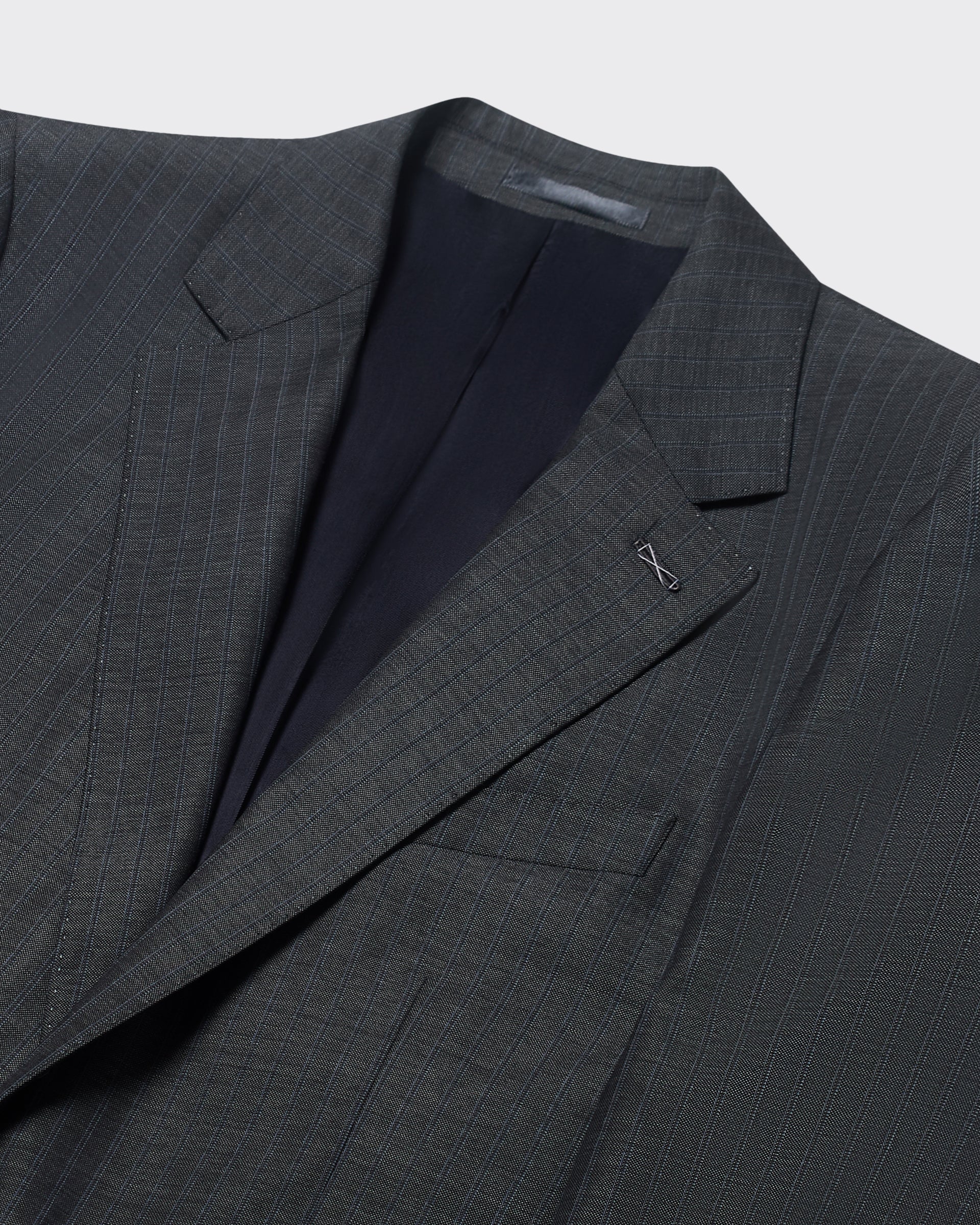 Trent Pinstripe Wool 2 piece Suit Charcoal