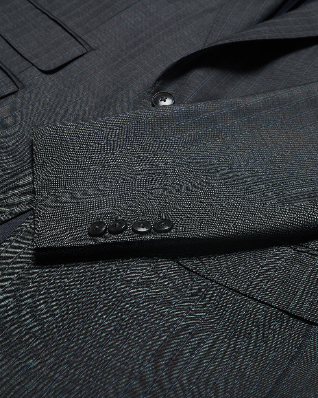 Trent Pinstripe Wool 2 piece Suit Charcoal