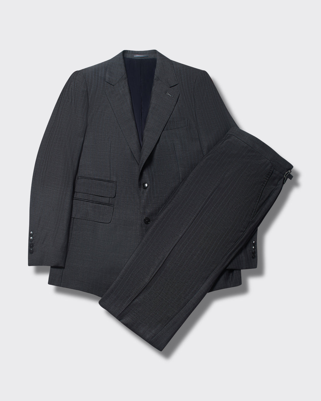 Trent Pinstripe Wool 2 piece Suit Charcoal