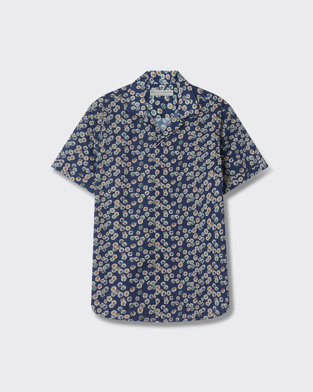 Glenn Hidden Button Cotton Short-Sleeve Shirt