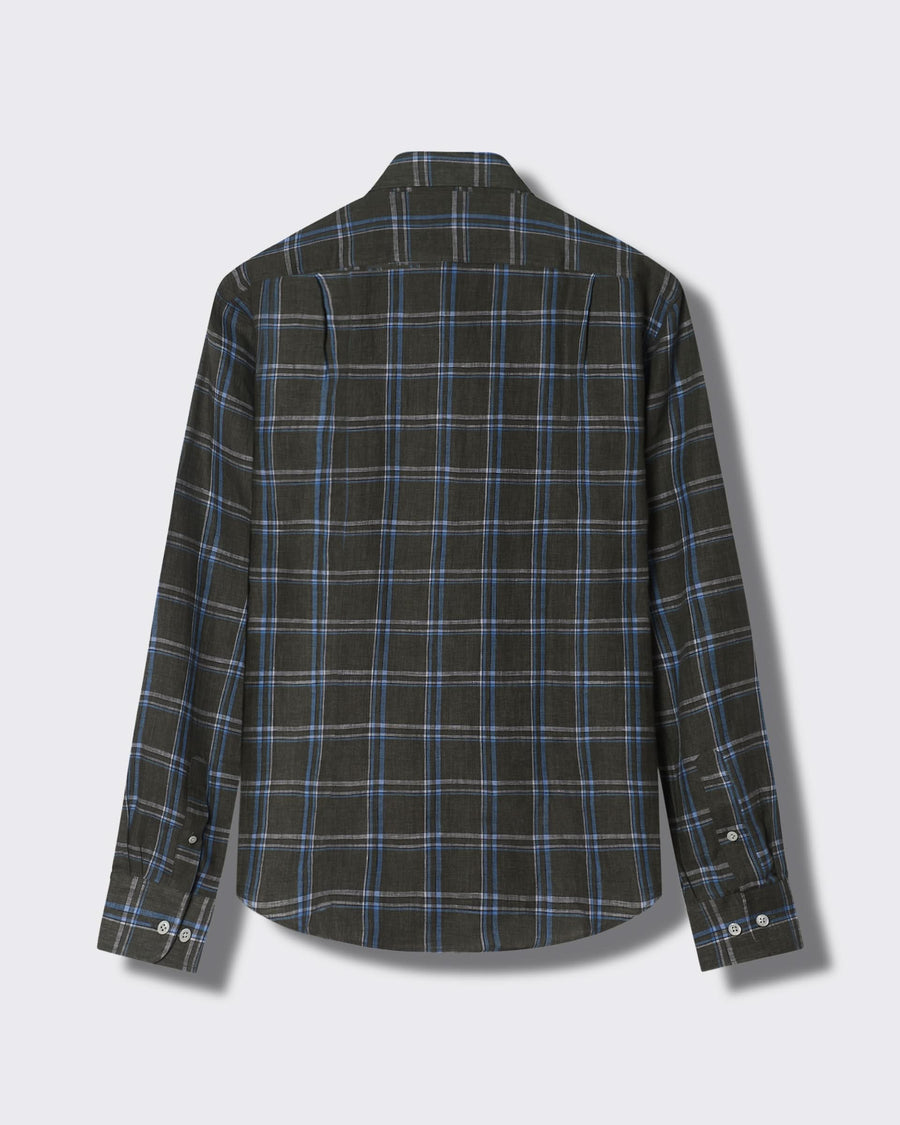 Blake Button Down Linen Shirt Olive