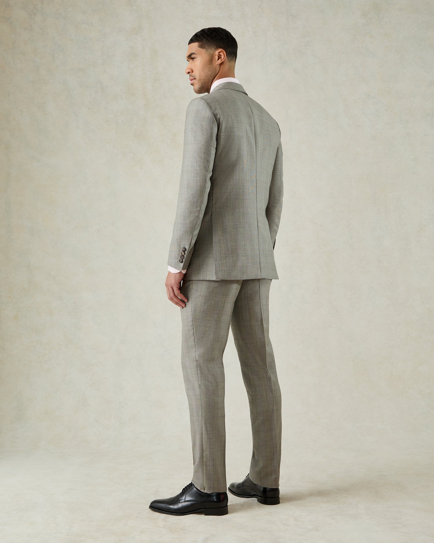 Bass Prince of Wales Check Suit Jacket Grey