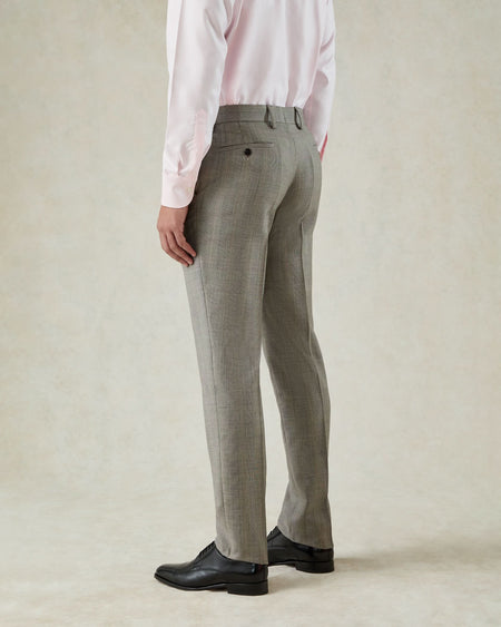 Bass Wool Prince of Wales Check Suit Trouser Grey